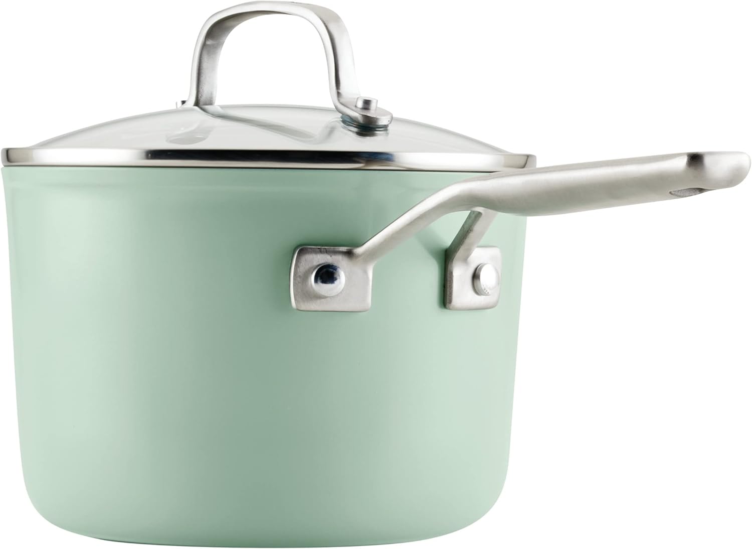 KitchenAid Hard Anodized Ceramic Nonstick 3 Quart Sauce Pan with Lid Pistachio