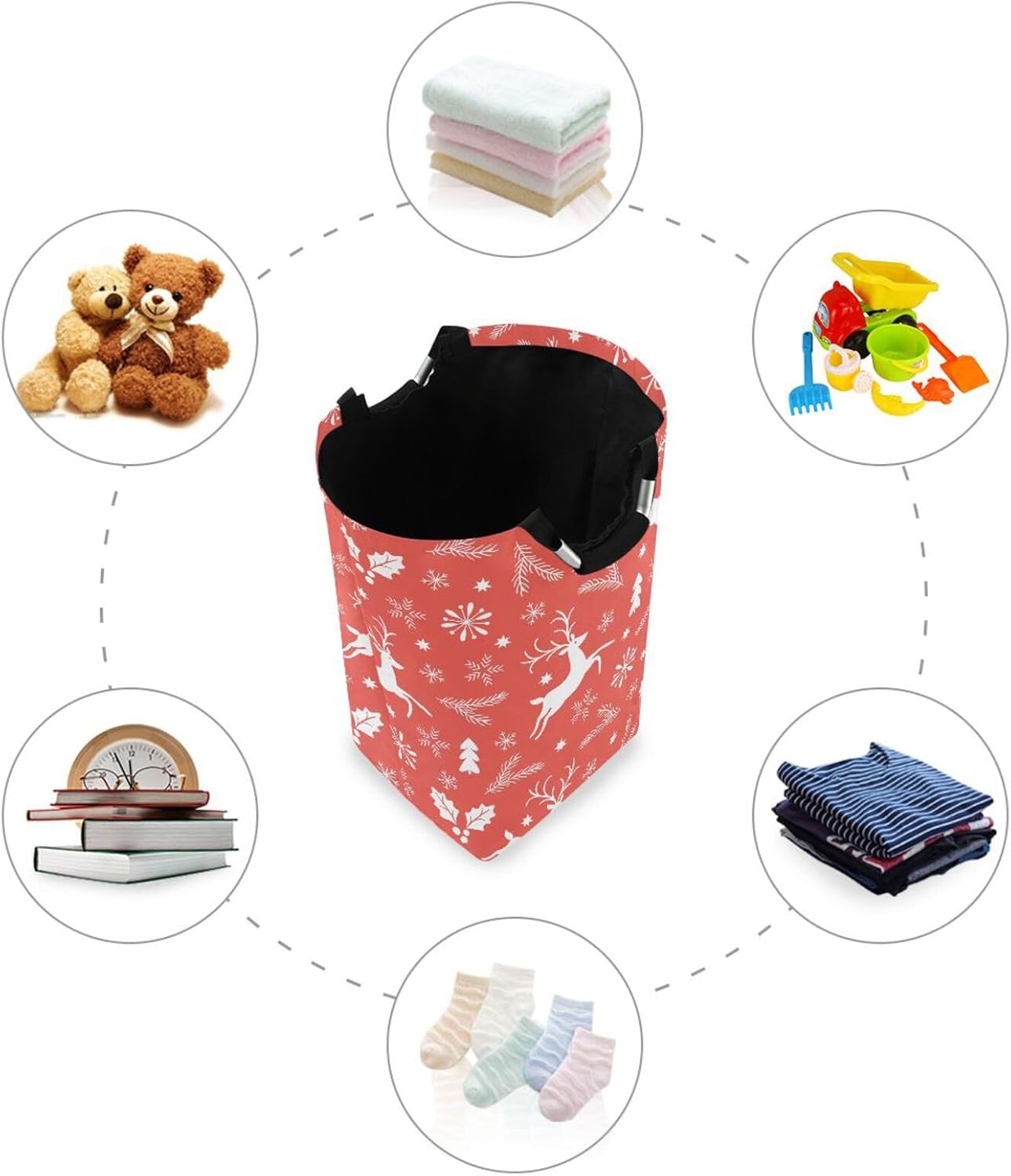 Kigai Collapsible Laundry Basket with Handles Waterproof Organizer for Daily Use