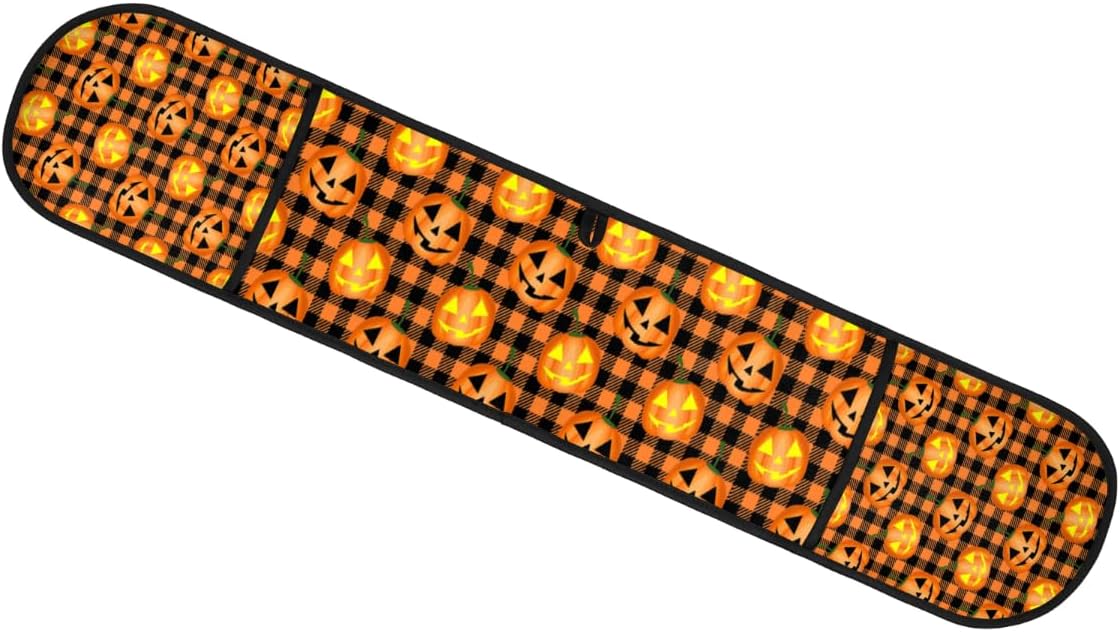 CFPolar Halloween pumpkin plaid Double Oven Mitts