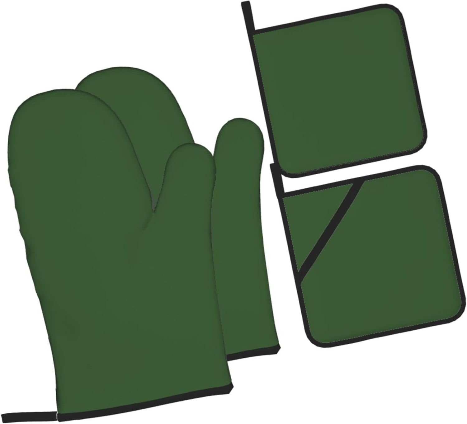 Curdesi 4PCS Oven Mitts Set - Heat Resistant Designated for Cooking BBQ