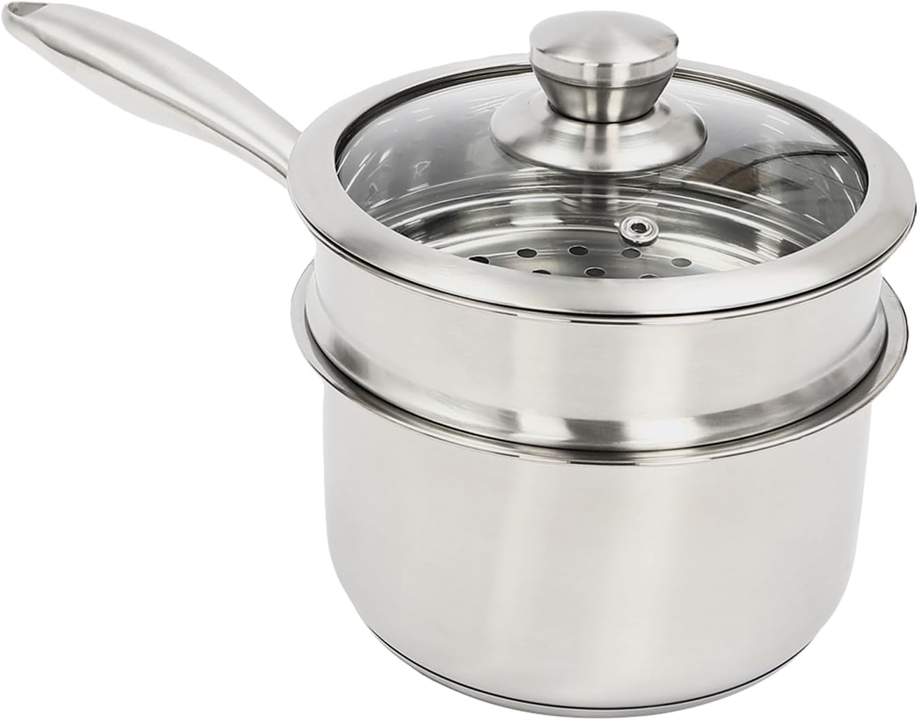25 Quart Stainless Steel Saucepan with Steamer Basket