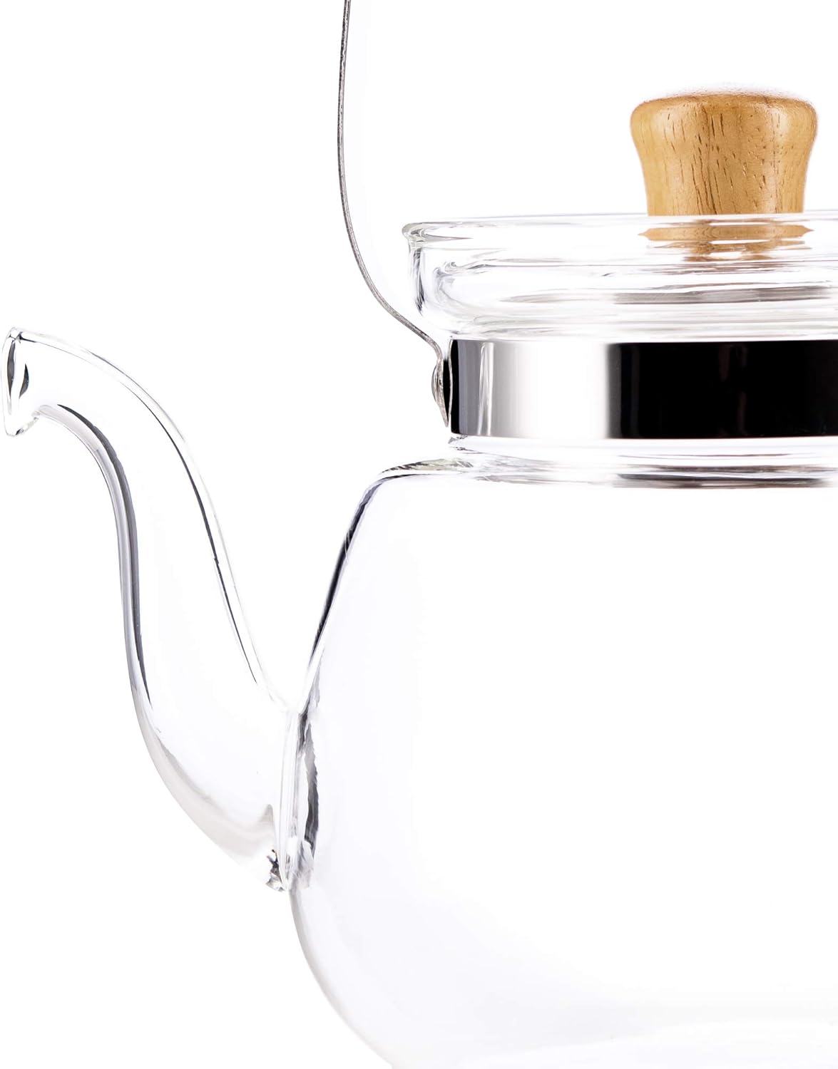 40 Oz Chinese Water Kettle Yama Glass Bamboo Handle Heat Resistant