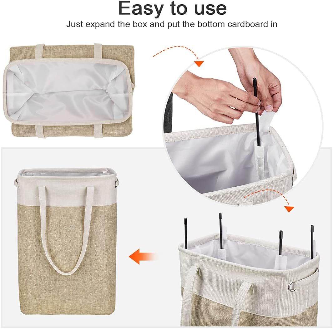 BKGOO Collapsible Laundry Basket with Handles for Storage