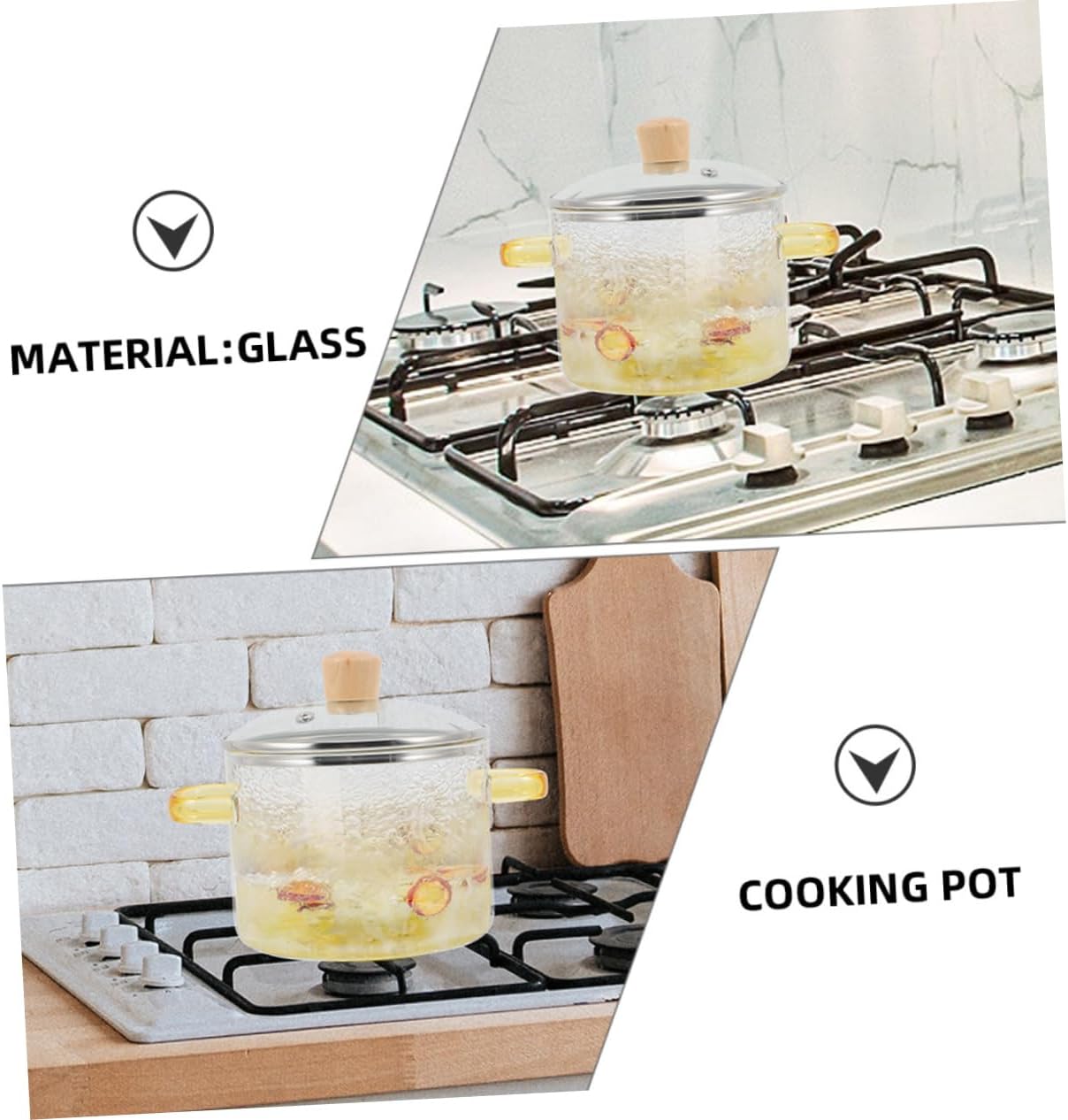 Sturdy Glass Stockpot with Lid 1600ml
