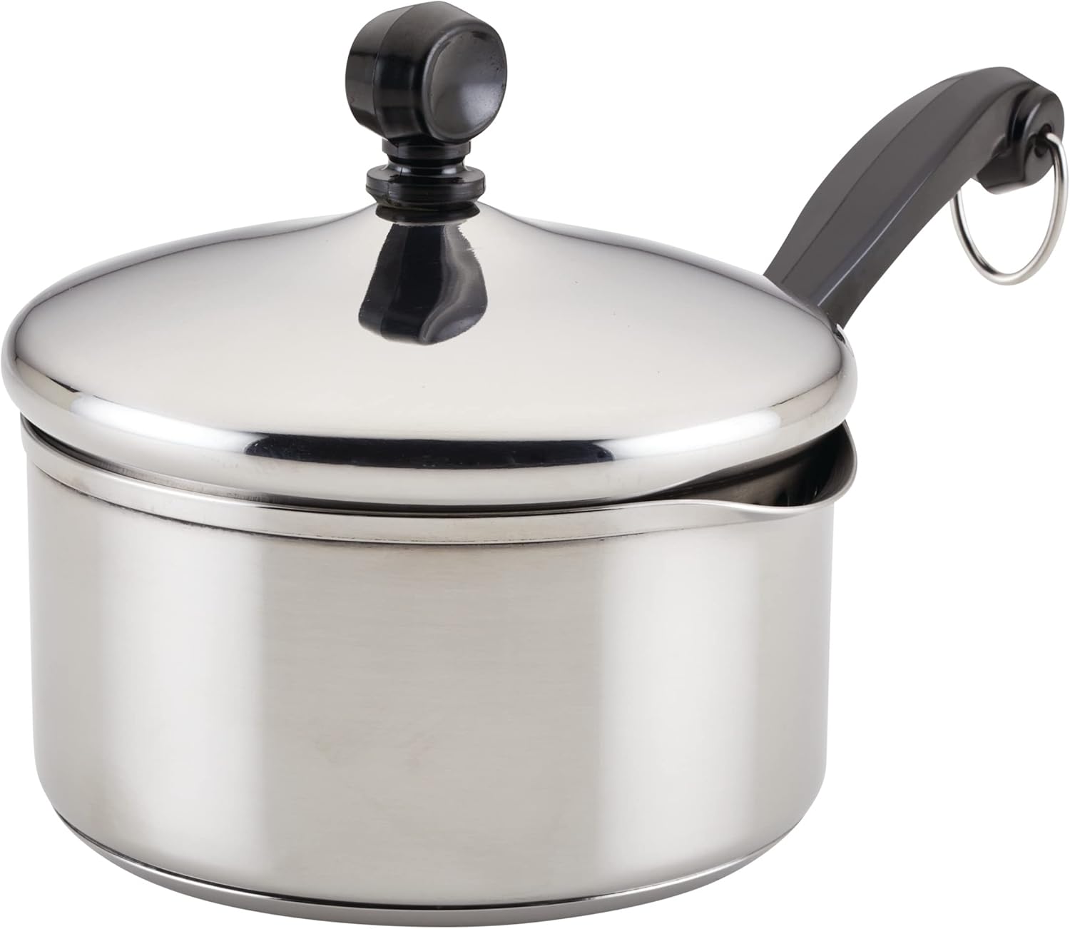 Farberware Classic Stainless Steel 1-Quart Straining Saucepan Silver