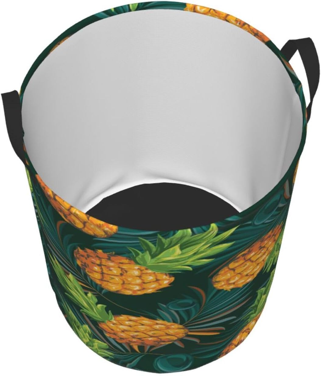 Oicvrct Pineapple Circular Hamper Laundry Basket