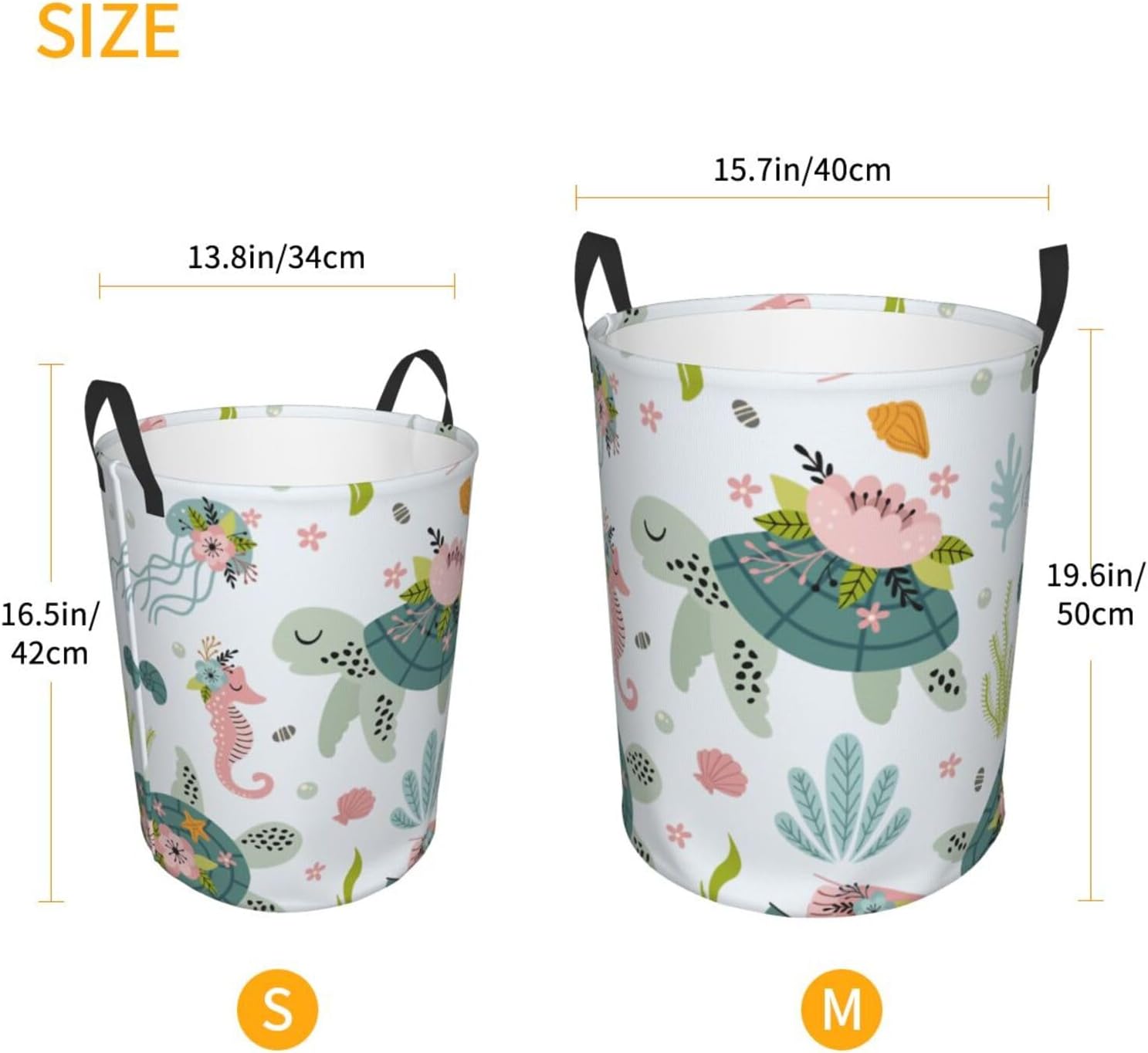 Turtle Laundry Hamper Collapsible with Handles