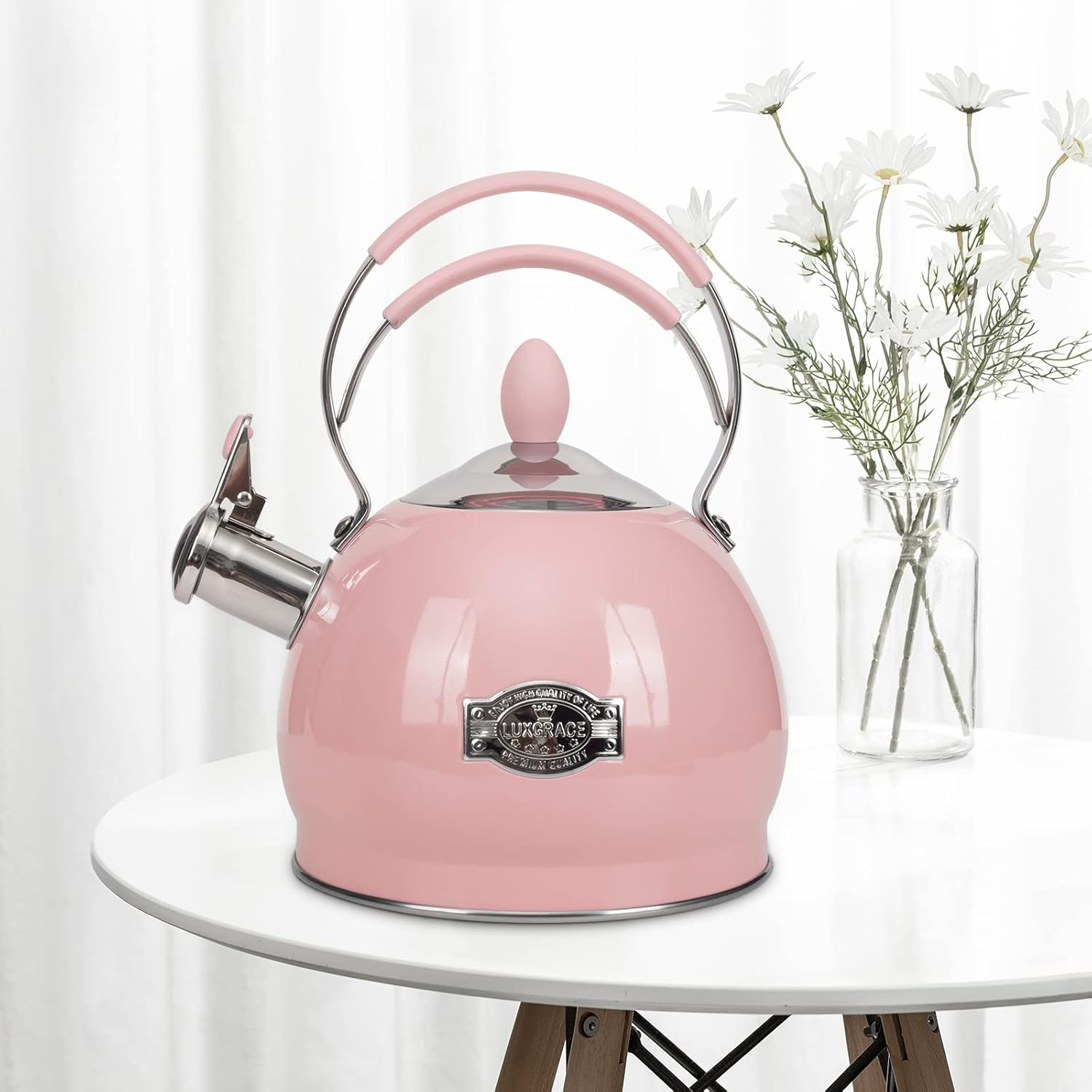 Whistling Stainless Steel Tea Pot 26 Quart Boil FastInduction Compatible