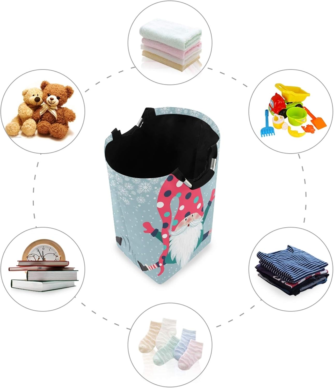 Christmas Gnome Foldable Laundry Basket - Eco-Friendly Storage Solution