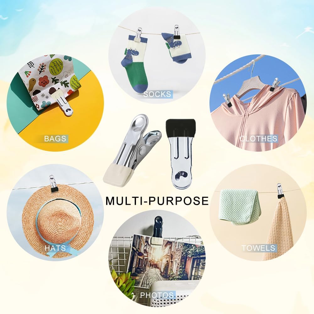 Sturdy Durable Stainless Steel Clothes Pins Multi-Use Design