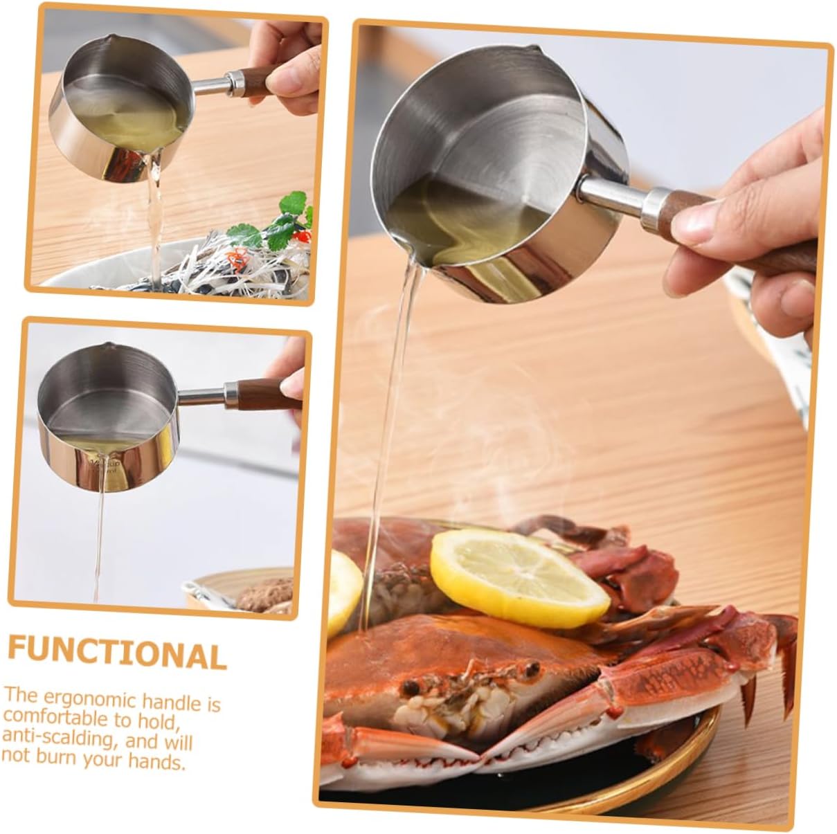 VINTORKY Stainless Steel Saucepan with Handle Ergonomic Design for Kitchen Use