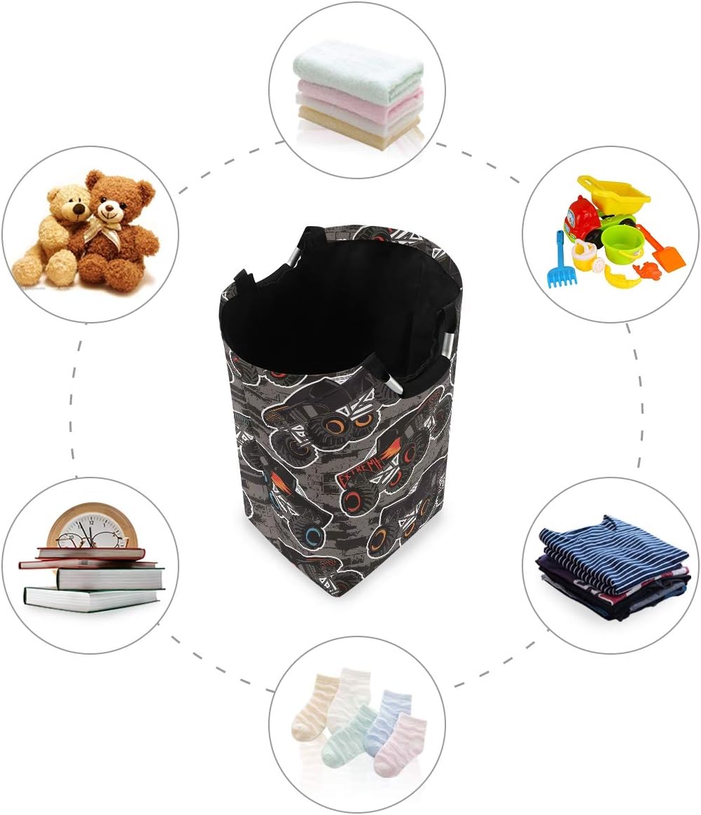 SusiyoMonster Truck Collapsible Laundry Basket for Storage and Organization