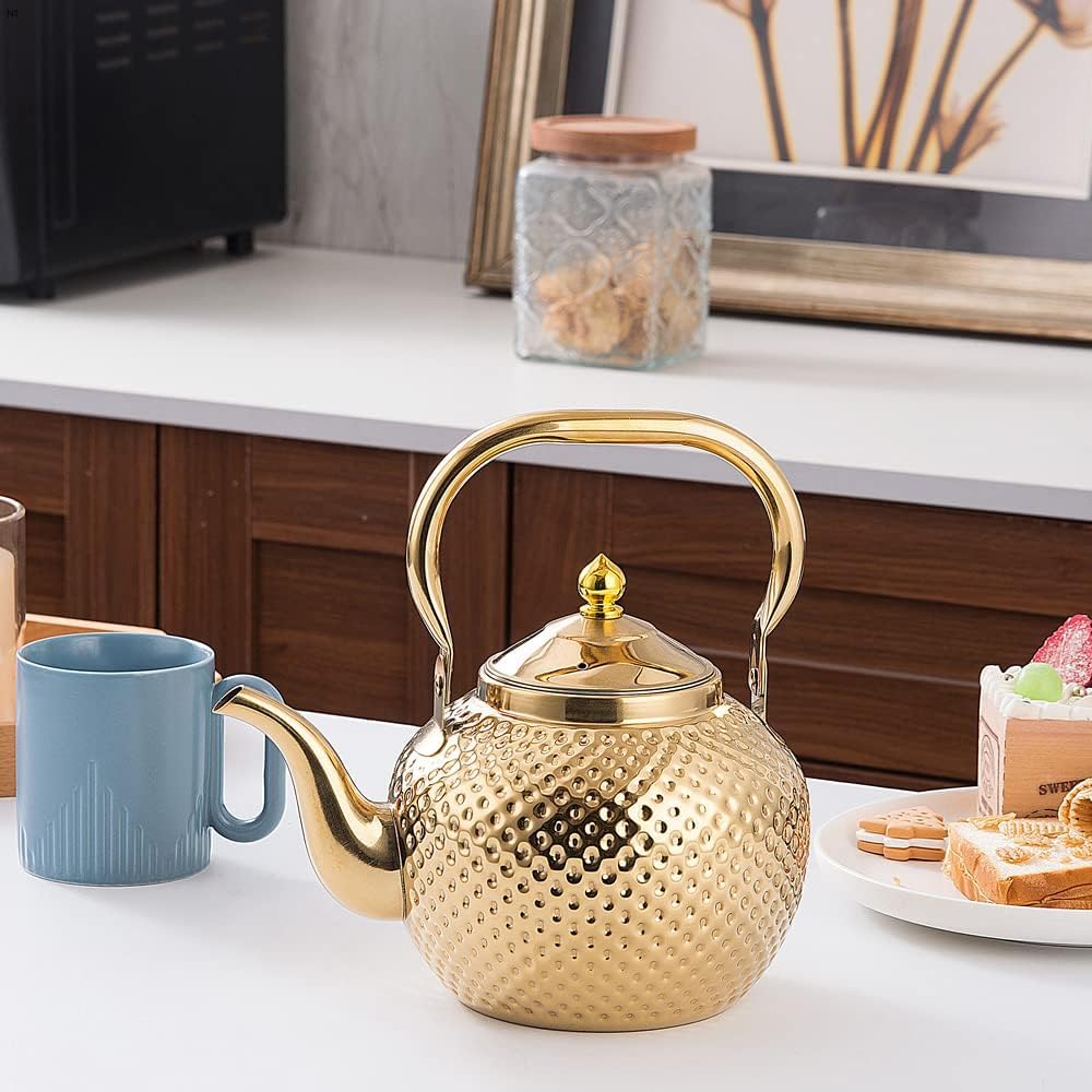 Sanqiahome 2000ml Stainless Steel Tea Kettle with Lifting Handle for Home Kitchen