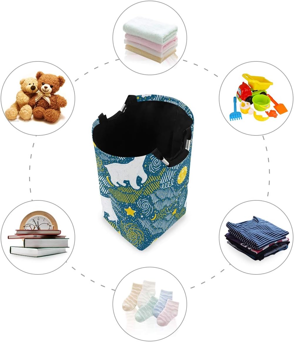 MOYYO Heavy Duty Polar Bear Foldable Laundry Basket