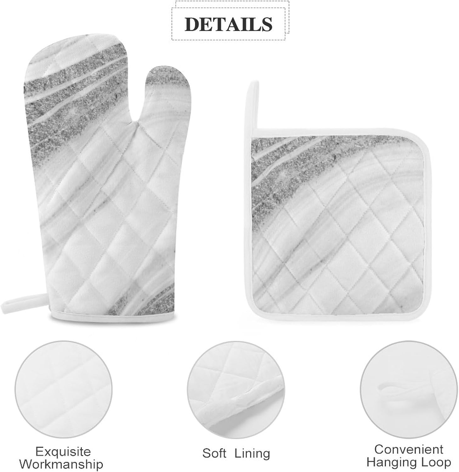4-Piece Oven Mitts Set Heat Resistant Stylish Kitchen Tools