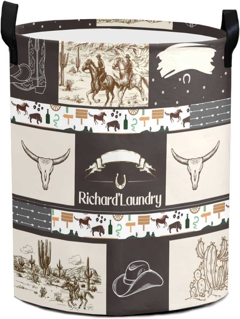 Personalized Cowboy Storage Basket for Home Kitchen