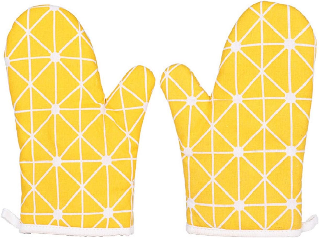Premium Heat-Resistant Oven Mitts 2-Pack Yellow