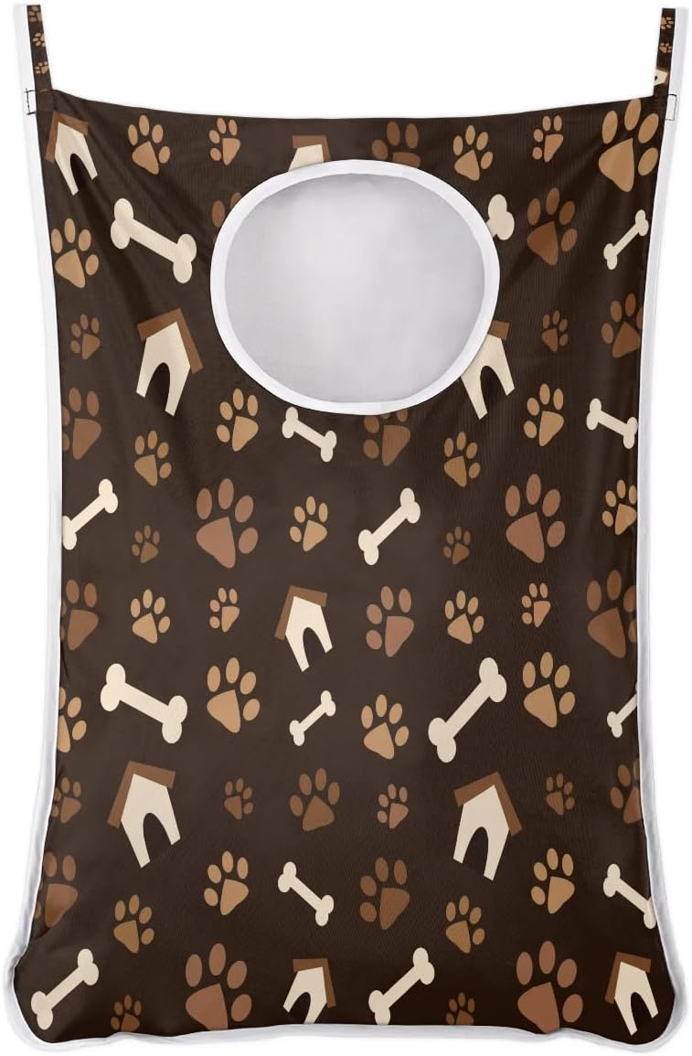 Hanging Laundry Hamper Bag with 2 Adhesive Hooks