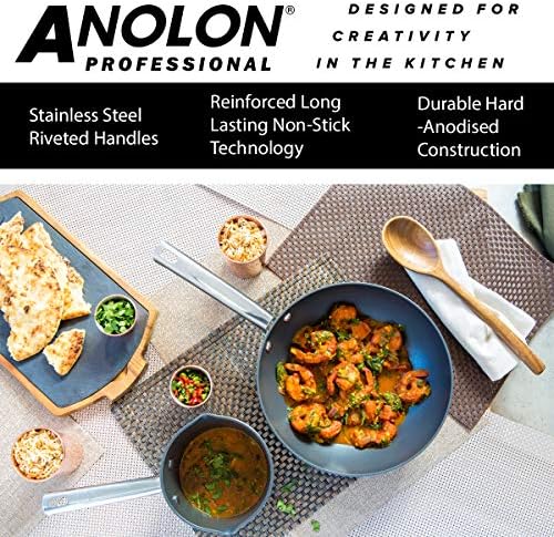 Anolon Professional Hard Anodised 26cm Stir Fry Pan Black