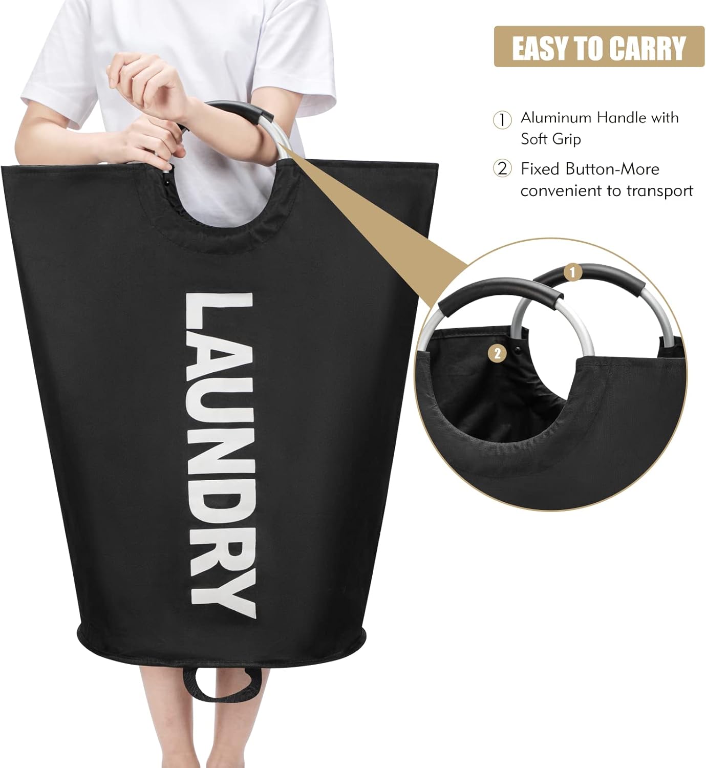 Maxsilan Durable 90L Large Laundry Basket
