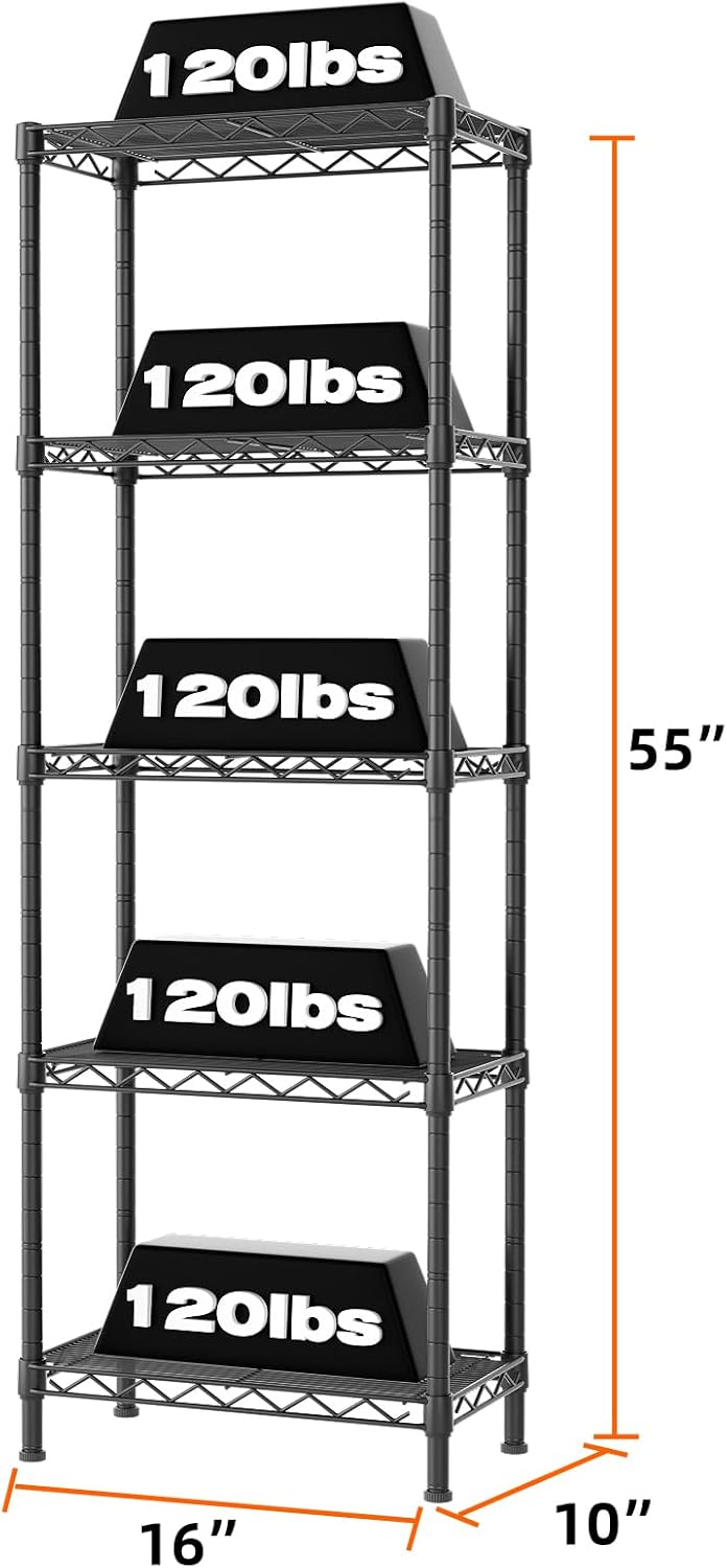 Versatile 5-Tier Adjustable Shelf