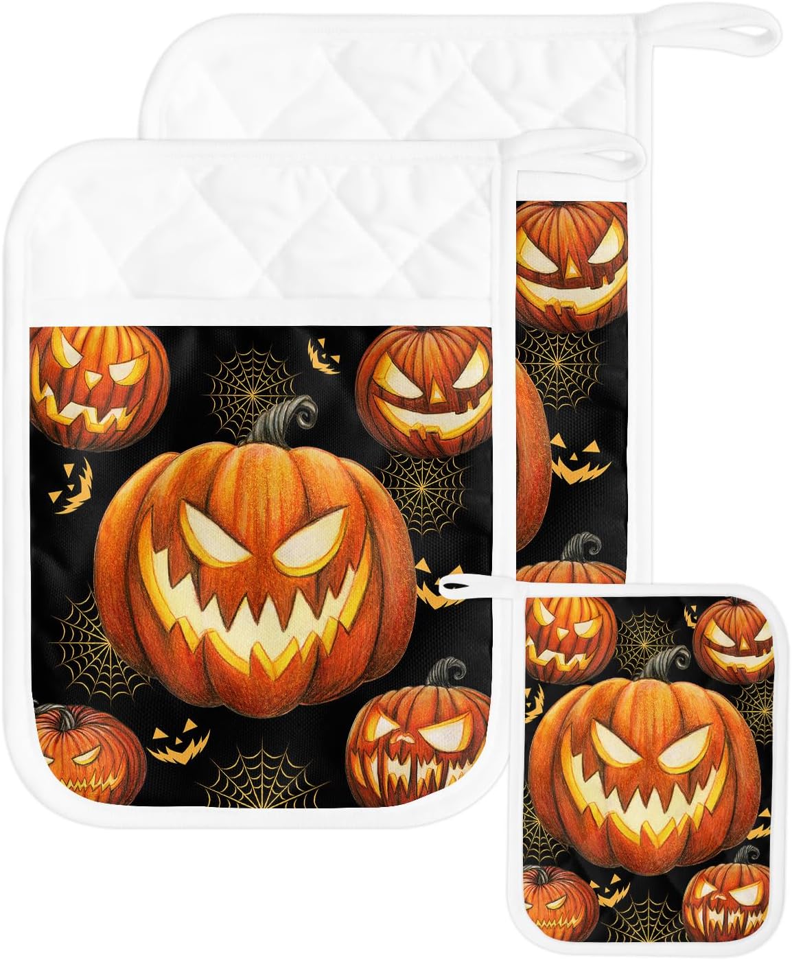 Gehucoxee Halloween Pot Holder Set with Pocket 2 Pack