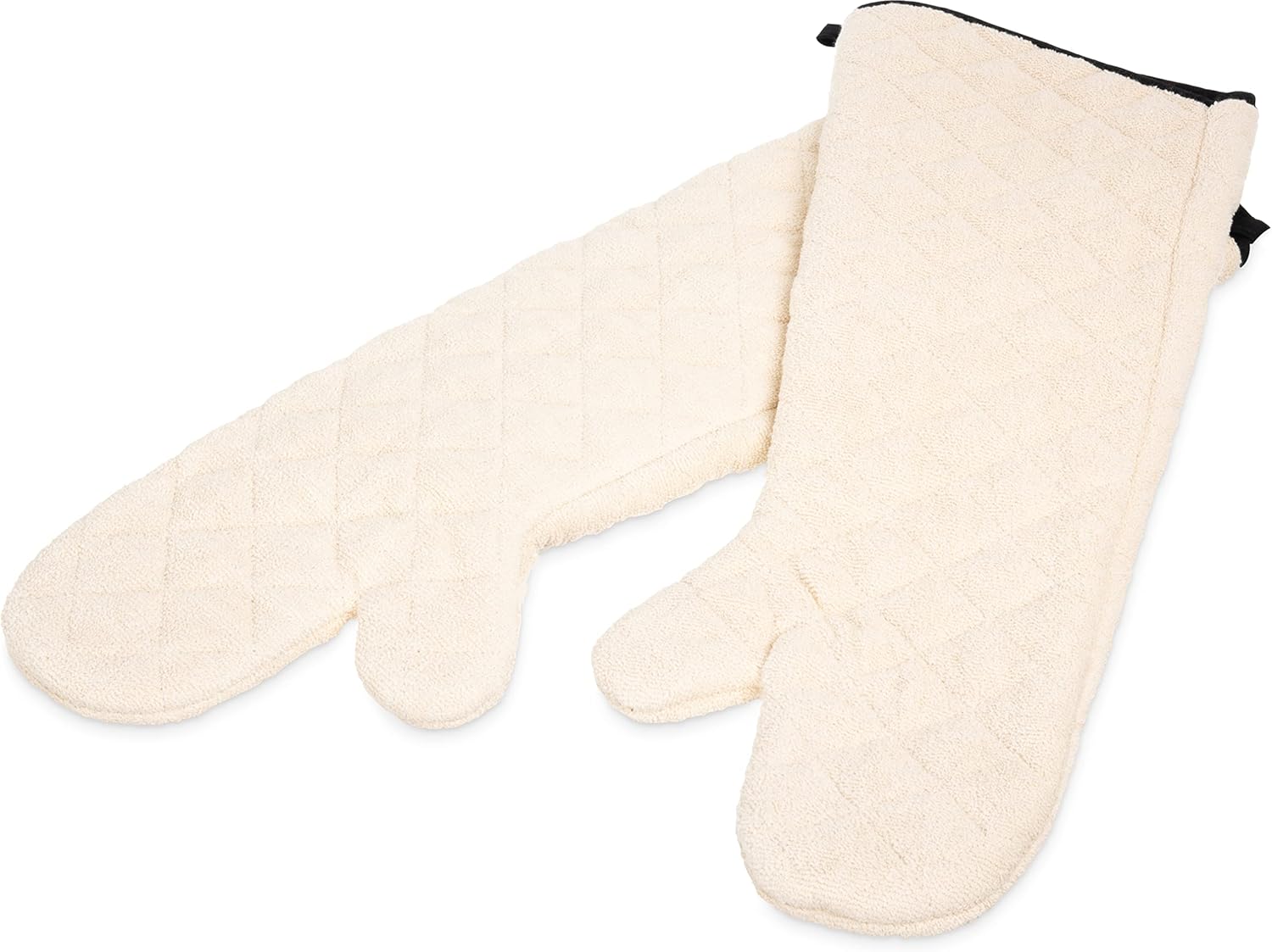 San Jamar Oven Mitt Heat Protection Steam Barrier Machine Washable 24in tan