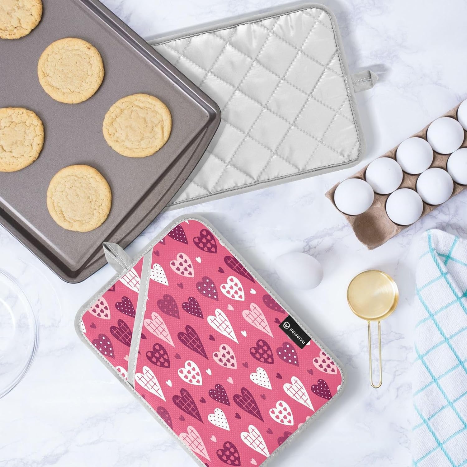 Kcldeci 2 Pack Heat Resistant Oven Mitts Potholders