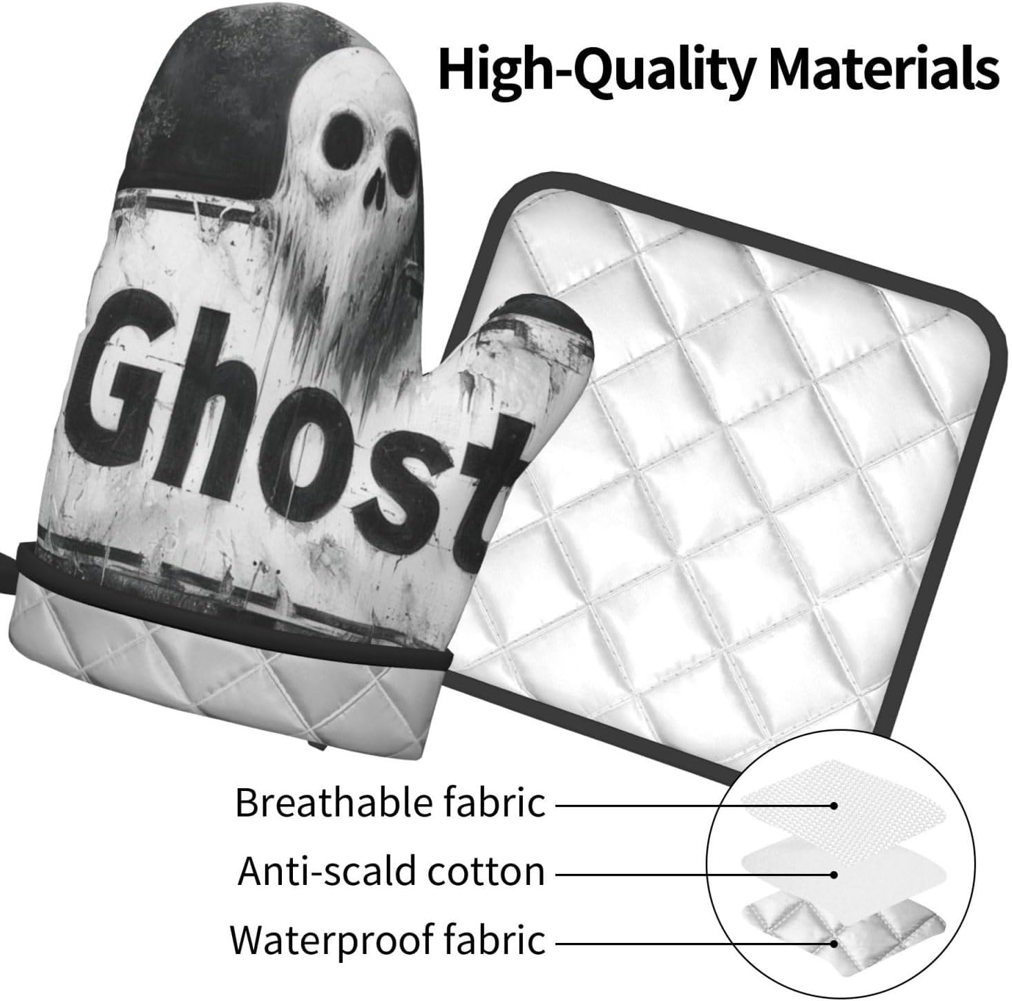 Vendhui Halloween Oven Mitts Heat Resistance Personalized Design