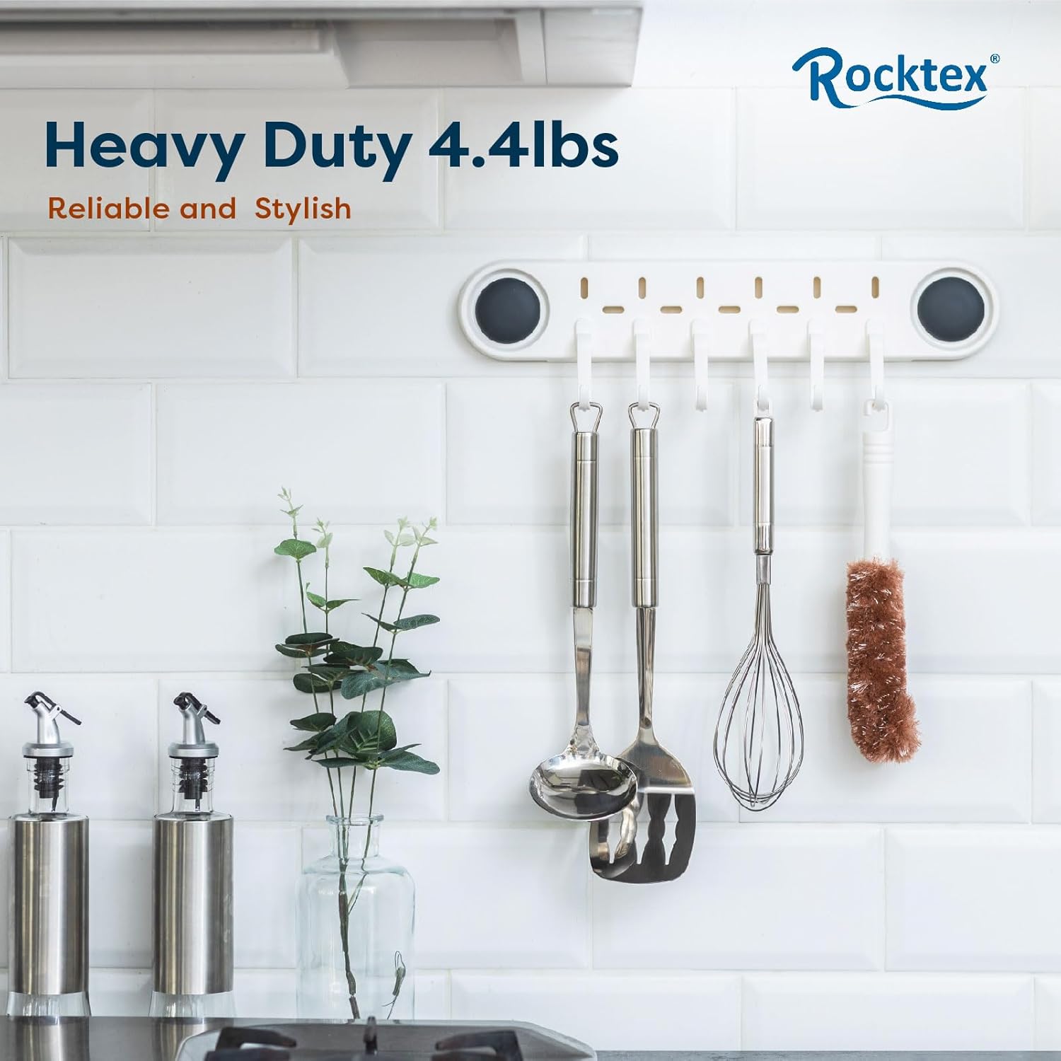 Rocktex No-Drill Wall Hooks - Heavy Duty Easy to Use
