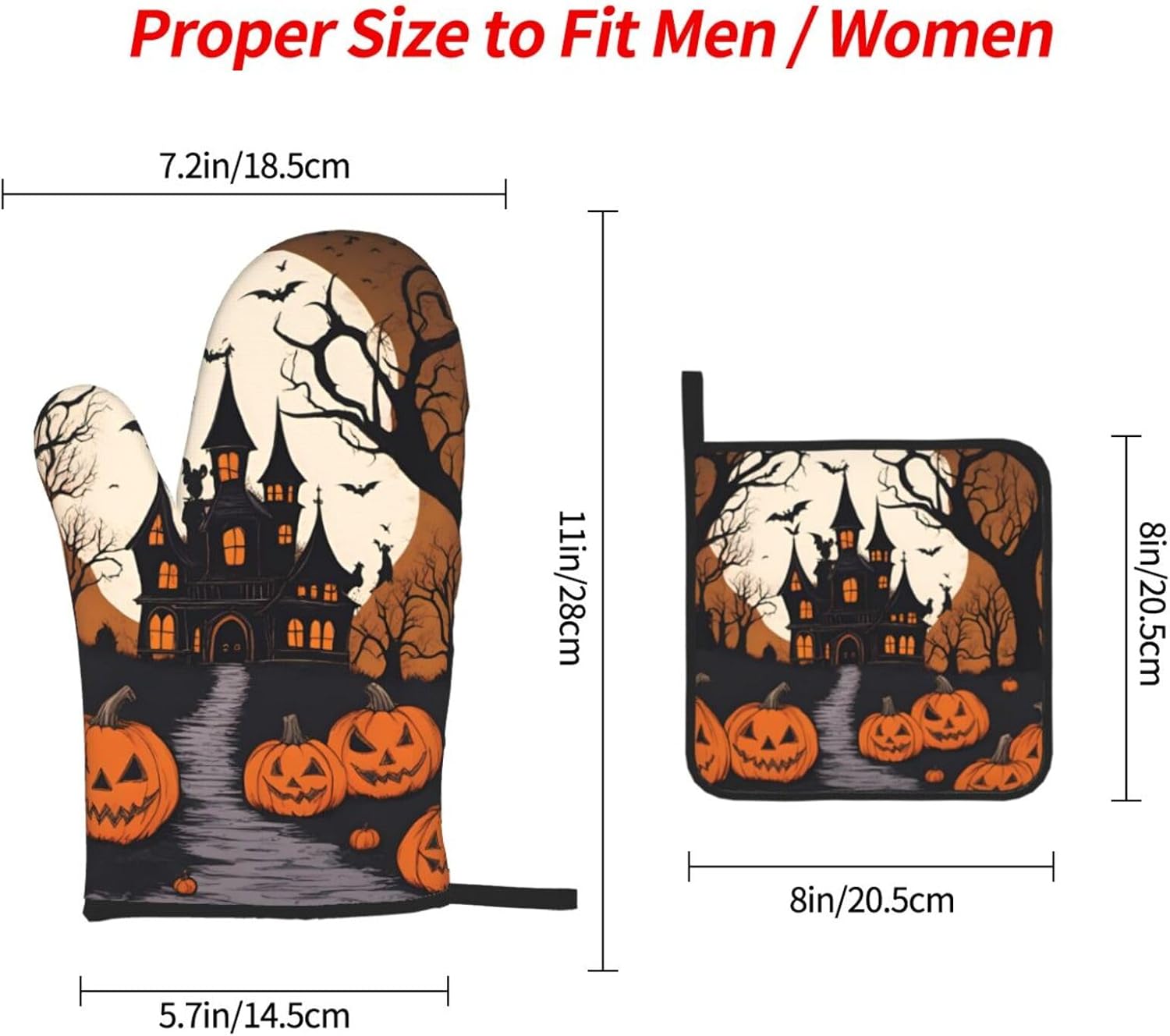 YYHHAOFA Oven Mitts Pot Holder Set Durable Heat-Insulating for Baking Cooking
