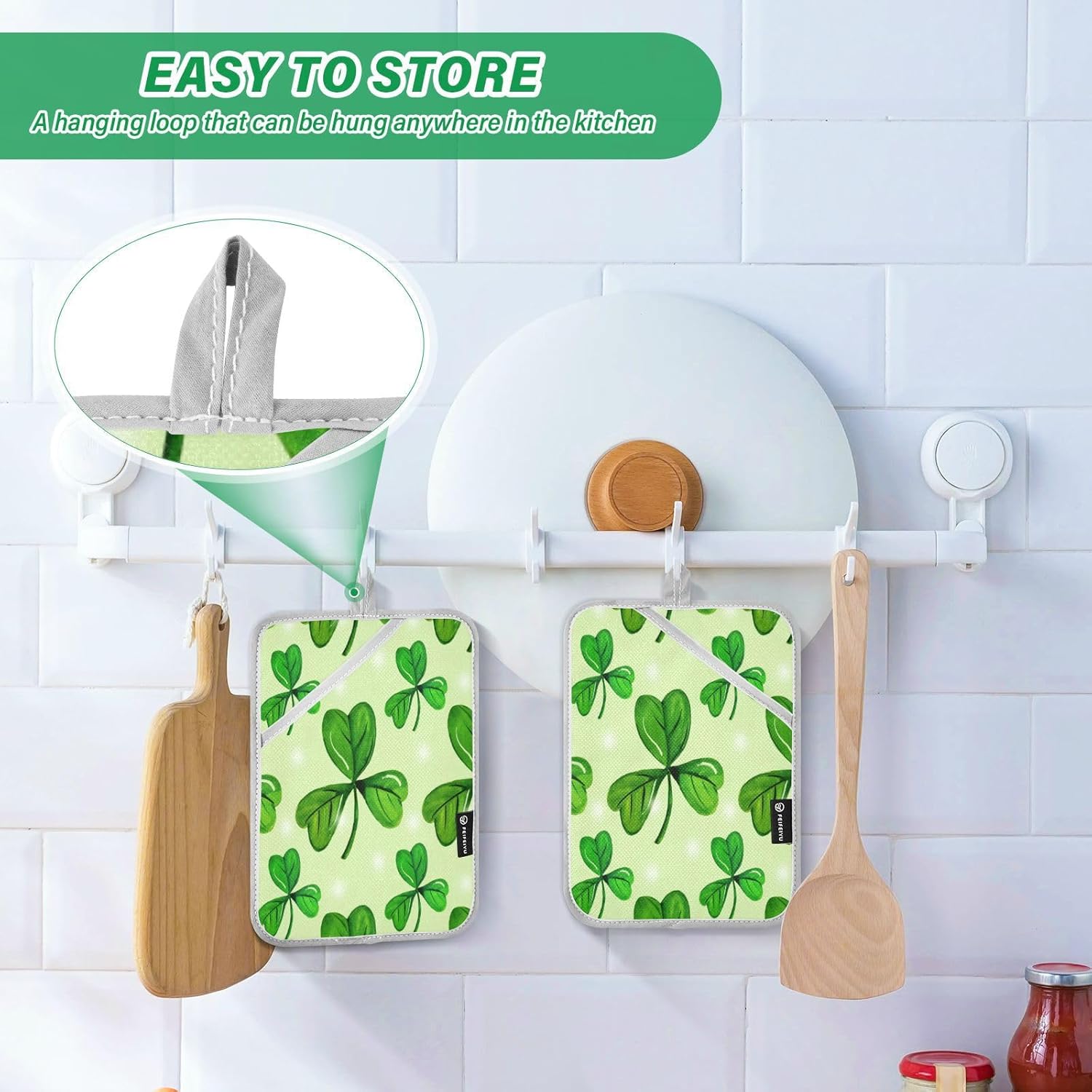 2-Pack Heat-Resistant Shamrock Oven Mitts