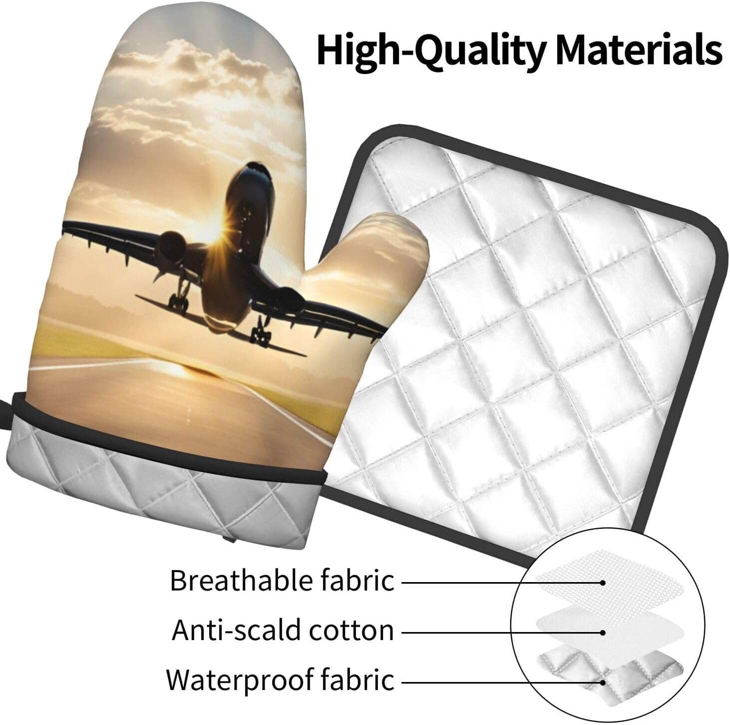 Oven Mitts Pot Holders - Durable Heat-Resistant Pairs