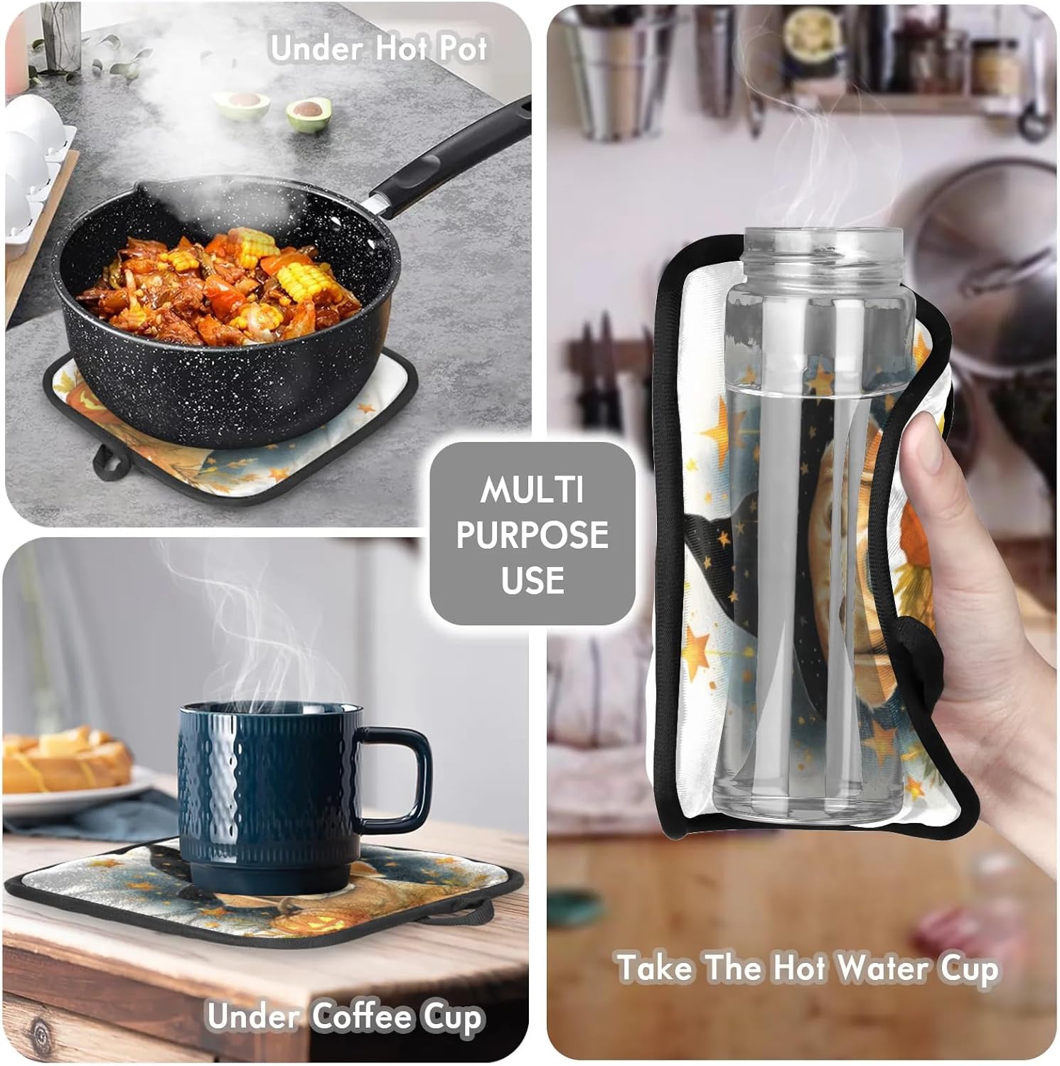Octopus Halloween Heat-Resistant Oven Mitt and Pot Holder Set