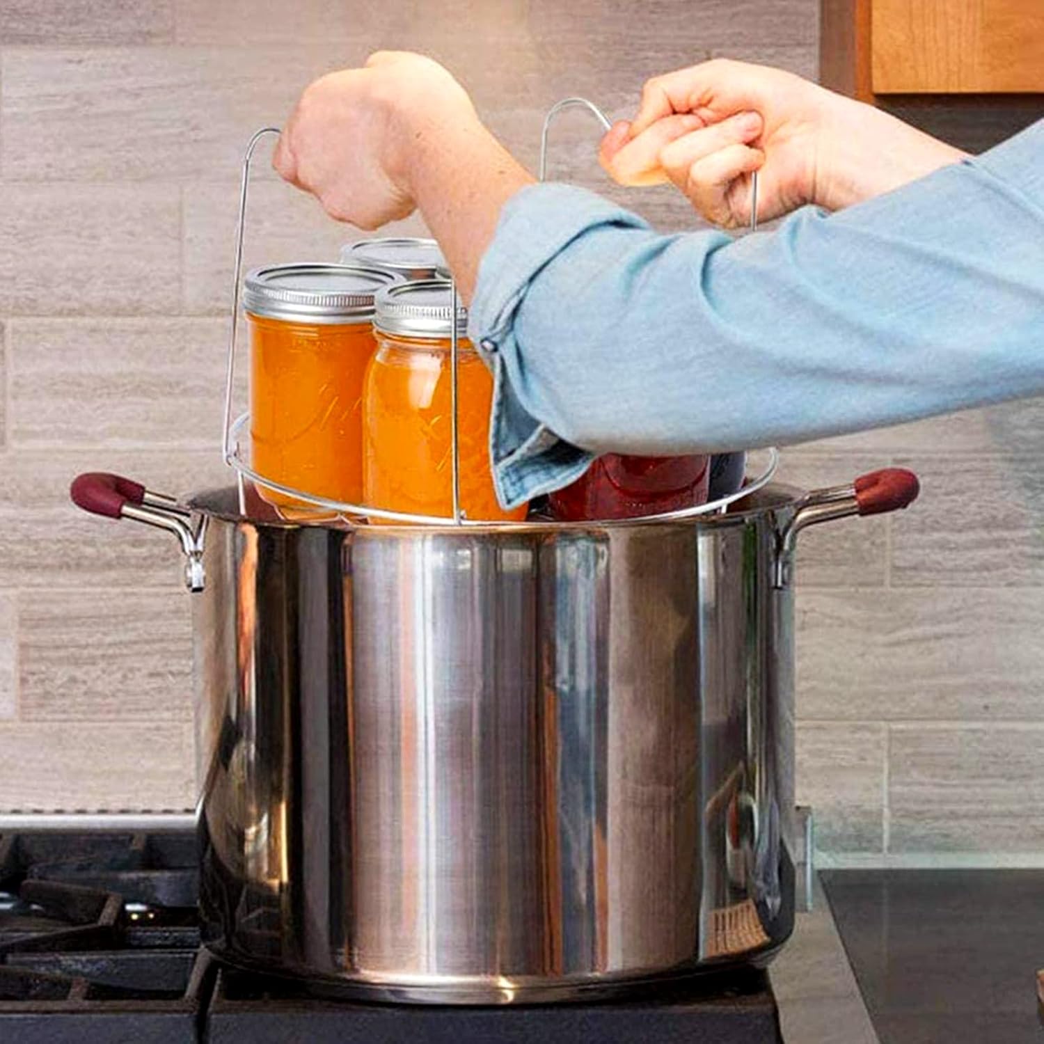 12 Stainless Steel Canning Rack with Tongs
