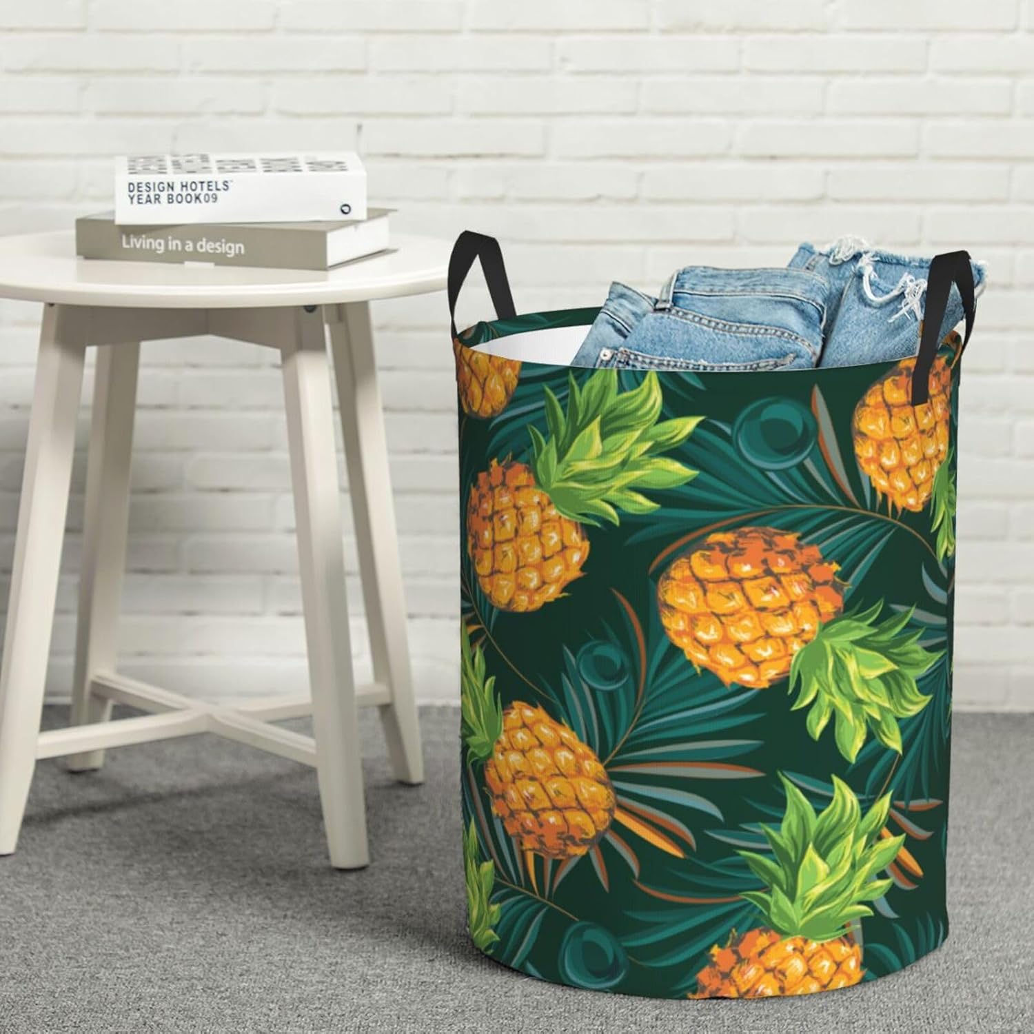 Oicvrct Pineapple Circular Hamper Laundry Basket