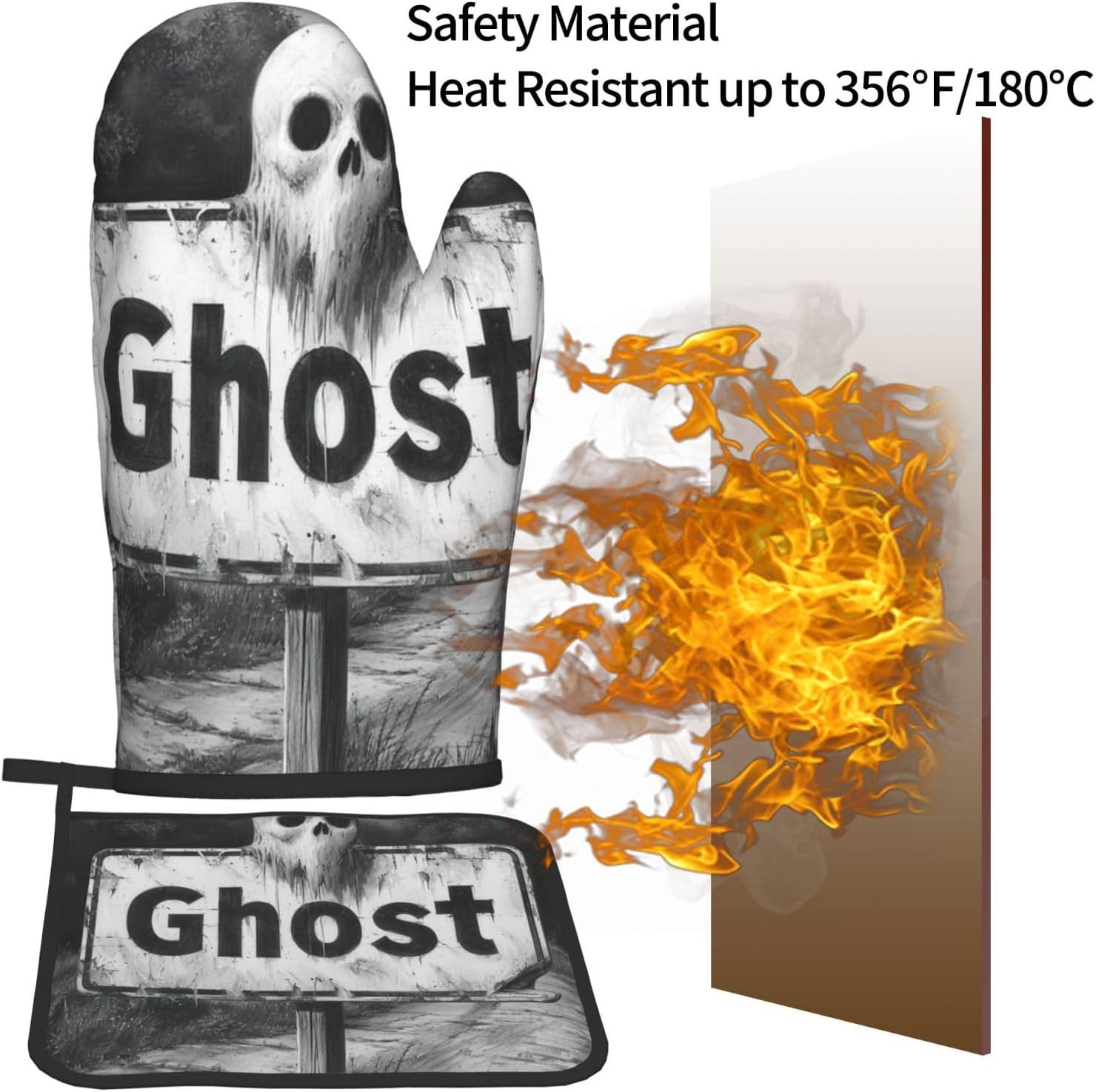 Vendhui Halloween Oven Mitts Heat Resistance Personalized Design