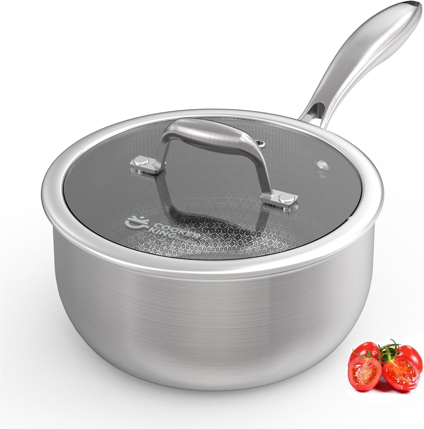 3 Quart Stainless Steel Saucepan with Ceramic Lid