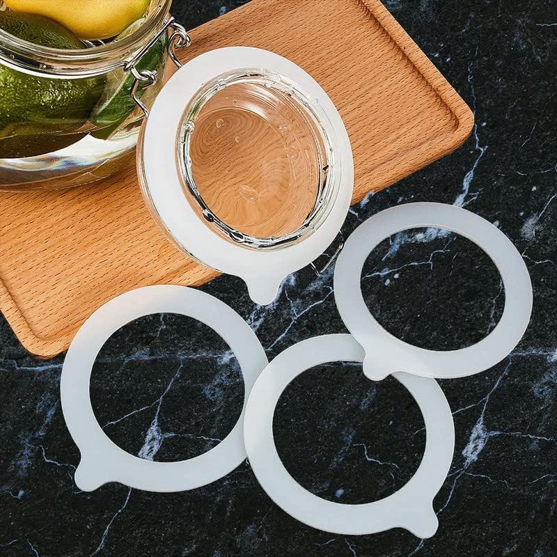 Silicone Replacement Gasket for Mason Jar Lids Leak-Proof 10pcs White Seals