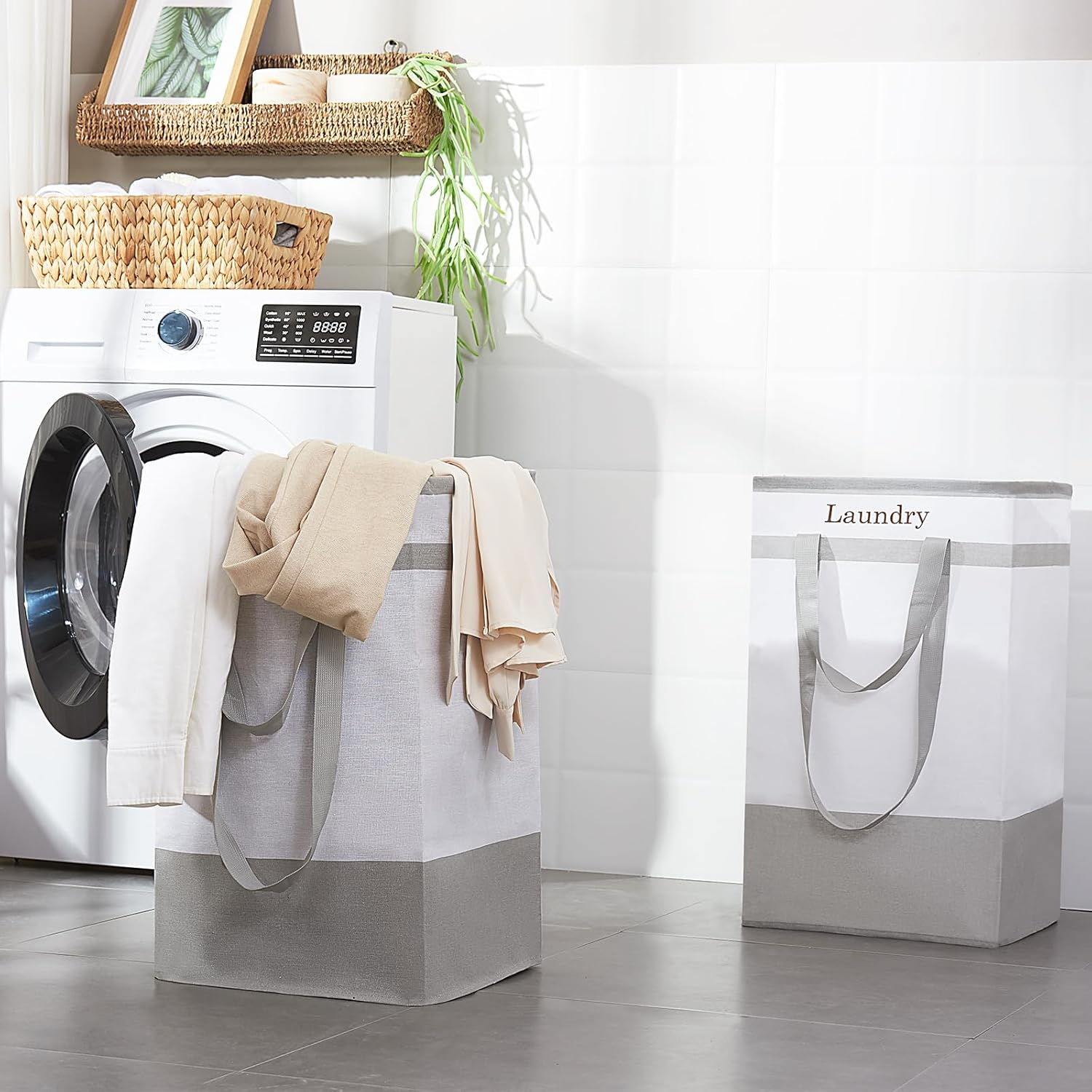 FairyHaus Laundry Baskets 2Pack 78L Grey