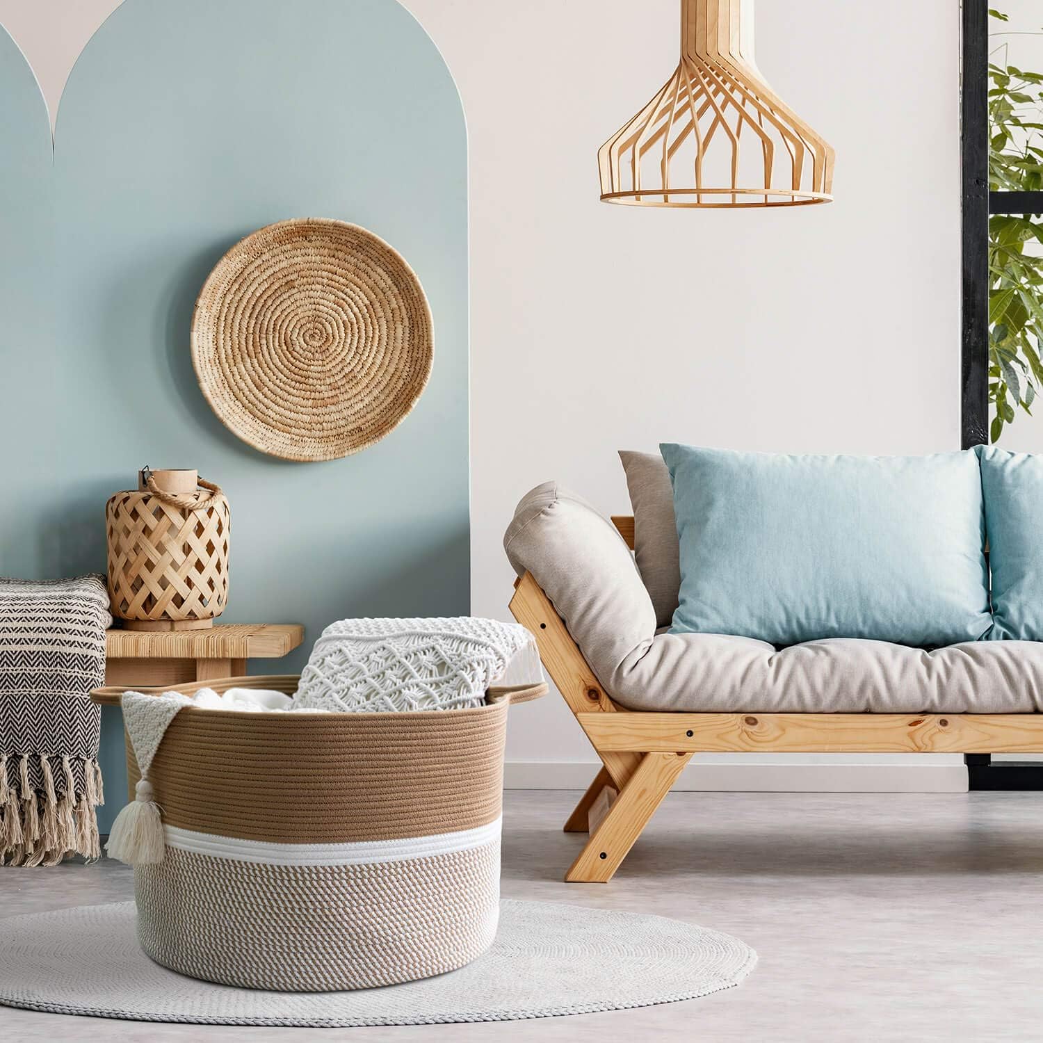 ChicVita XXL Cotton Rope Woven Basket