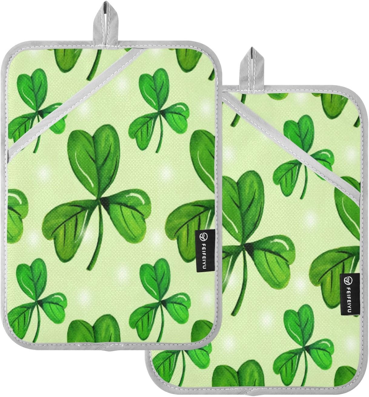 2-Pack Heat-Resistant Shamrock Oven Mitts