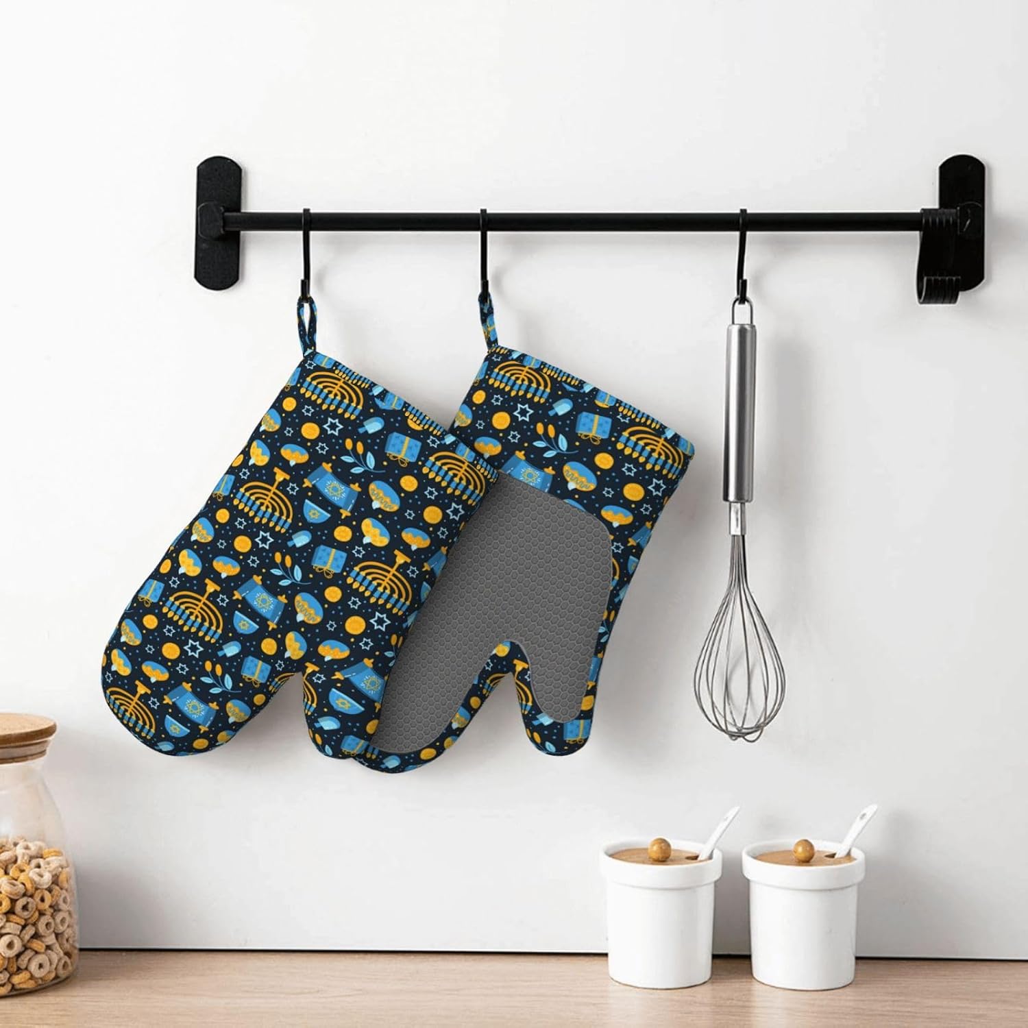 Happy Hanukkah Oven Mitts and Cake Pans 2-Piece Set