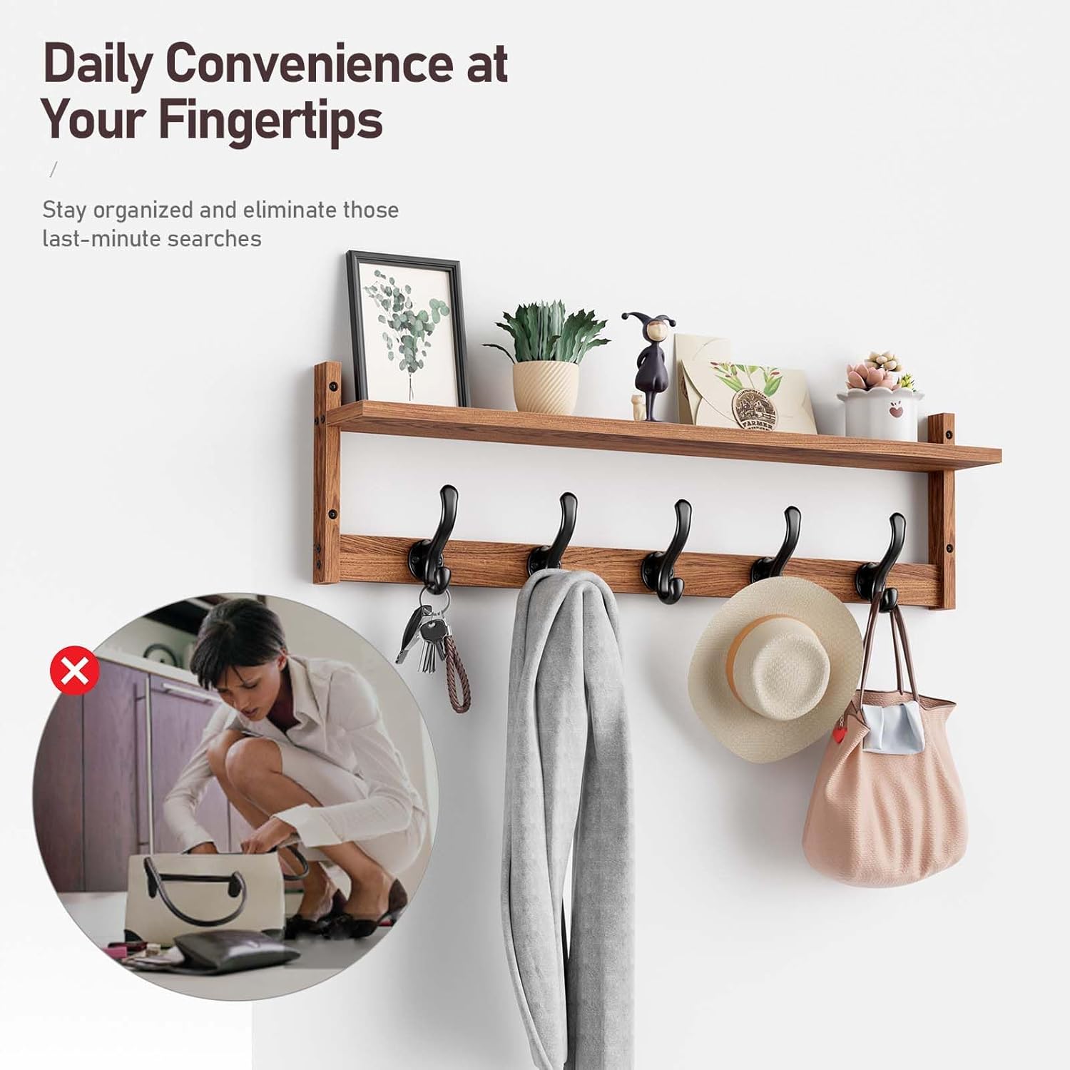 Versatile 29 Wall Coat Rack with Shelf for Home Use