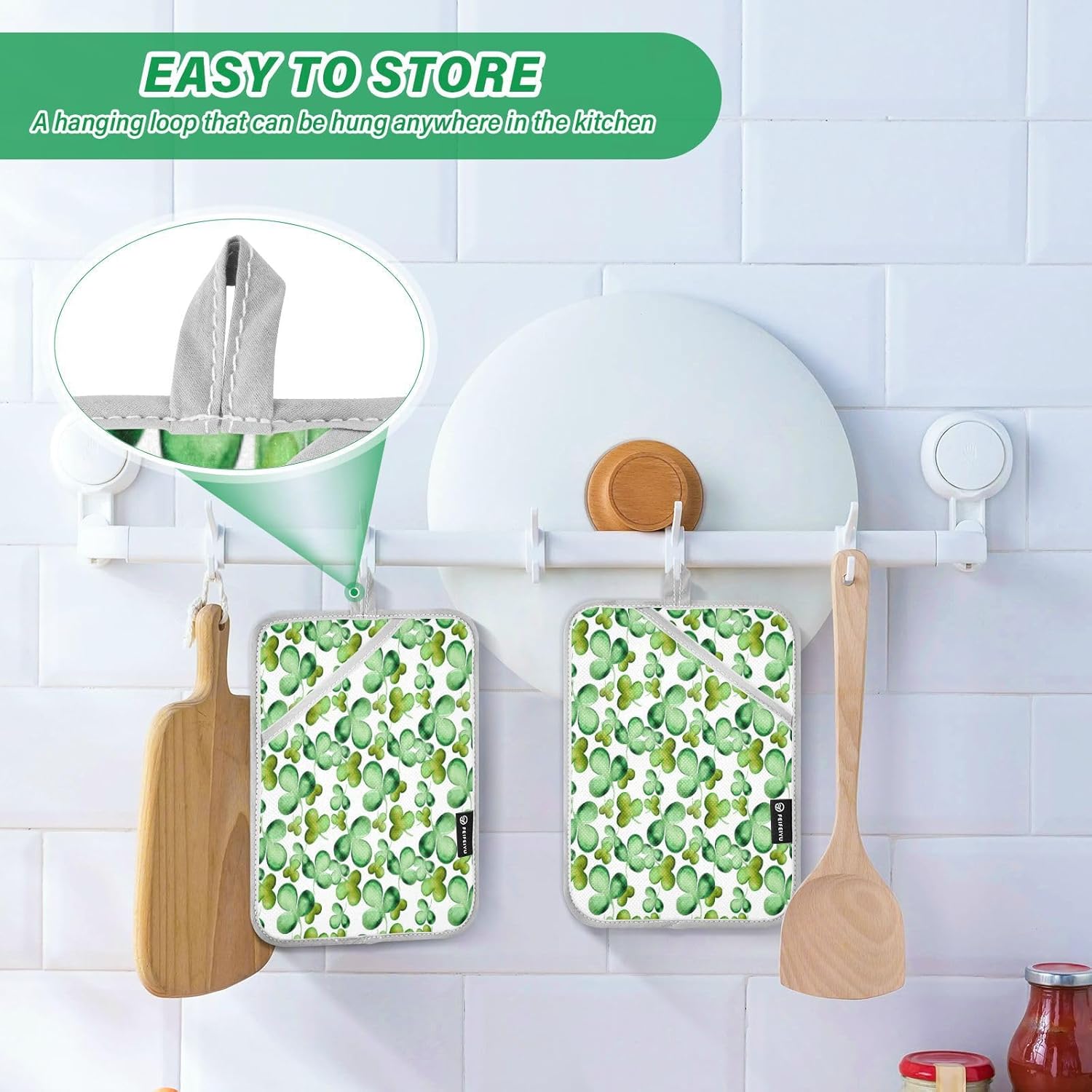 Premium 2-Pack Pot Holders Heat-Resistant - Easy Kitchen Use