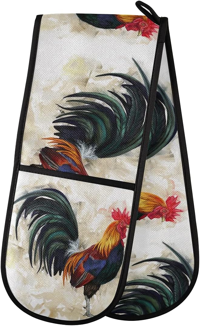 Rooster Oven Mitts - Durable Design