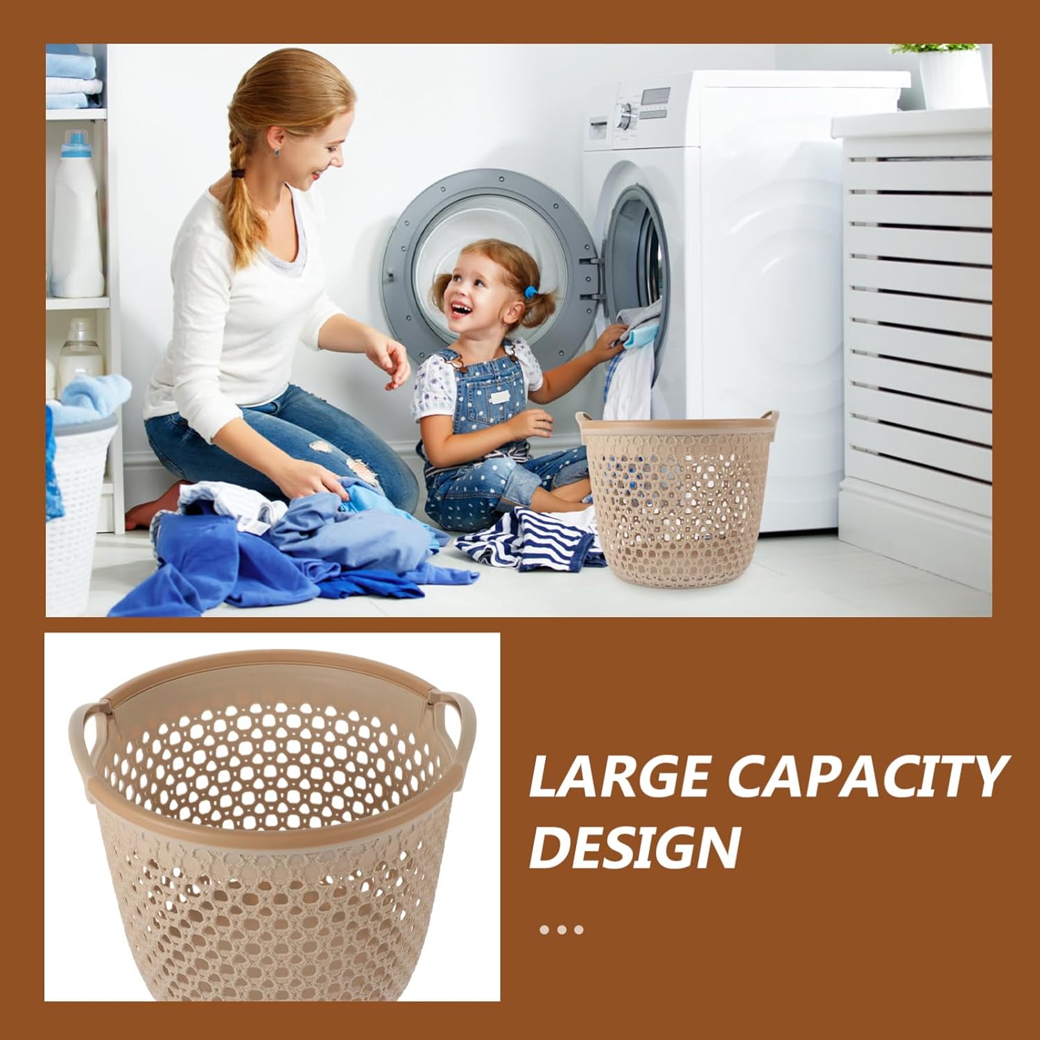 PRETYZOOM Portable Laundry Basket with Handle