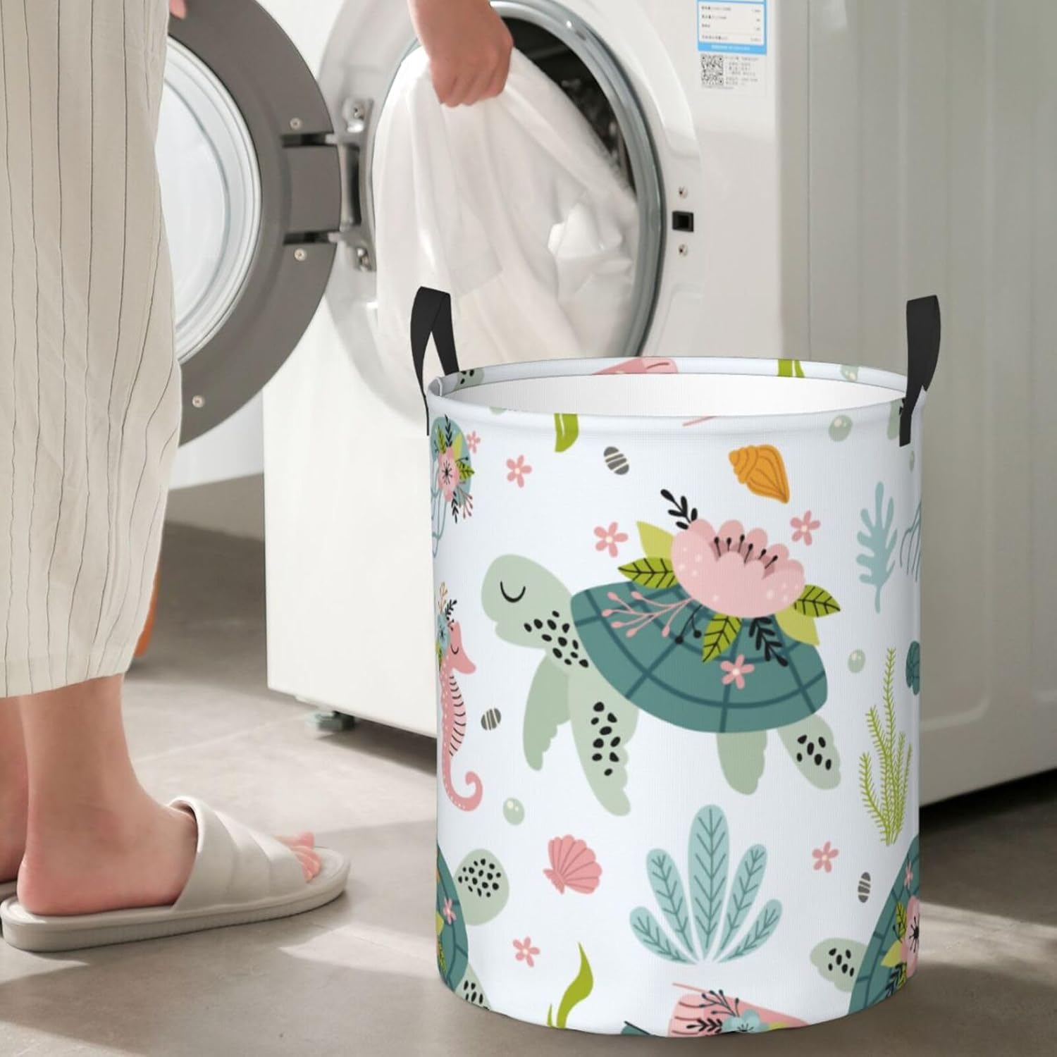 Turtle Laundry Hamper Collapsible with Handles
