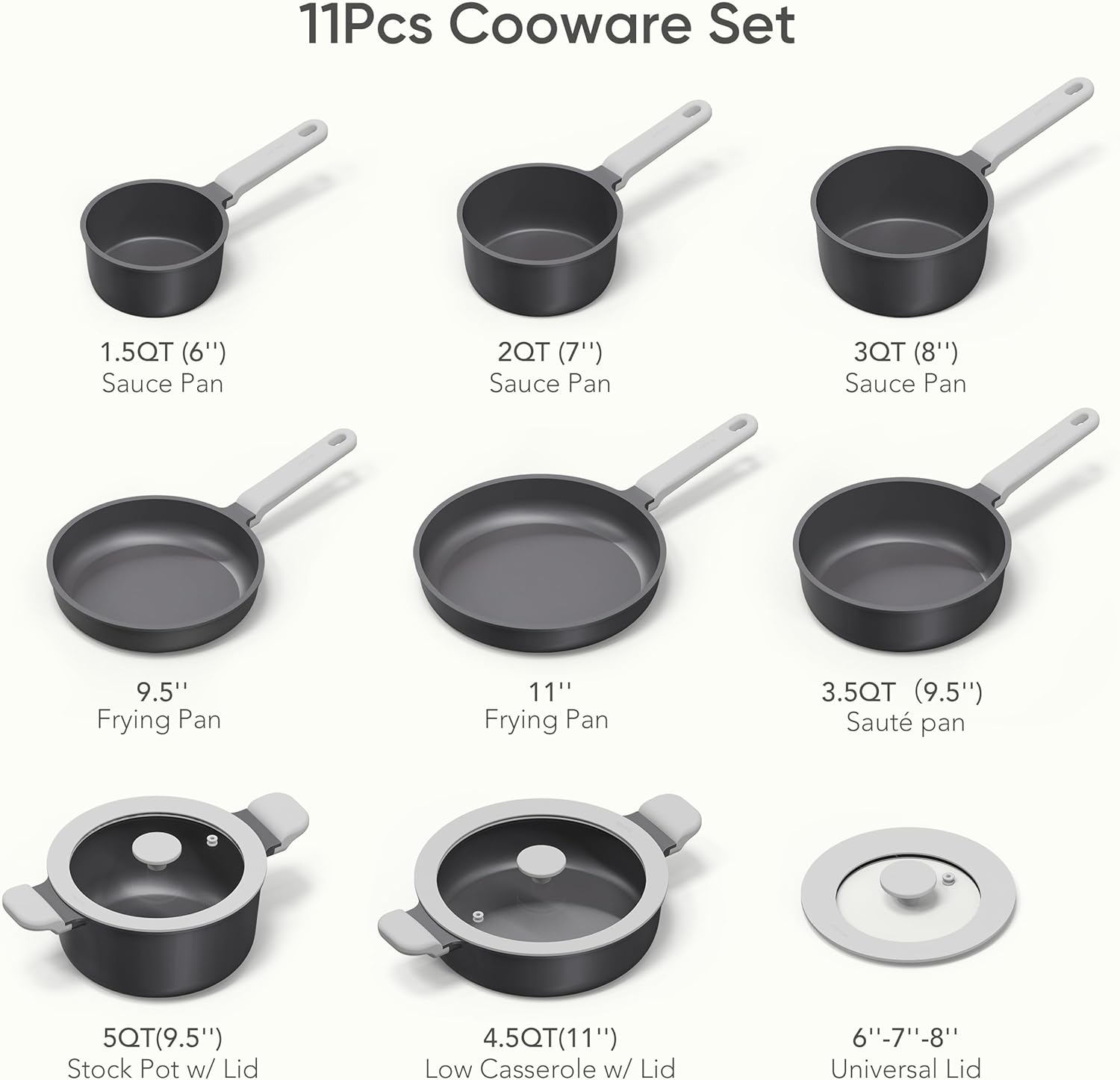 CAROTE Non-Stick Cookware Set Safe Premium Kitchen Essentials