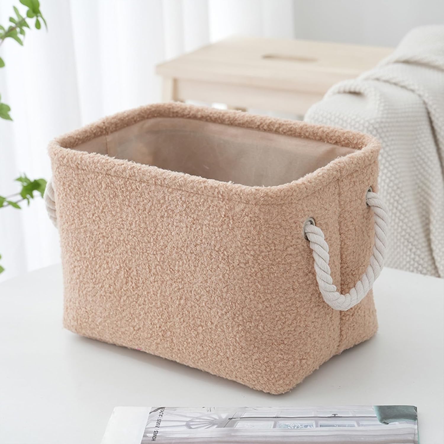 Plush Storage Basket Bathroom Living Room